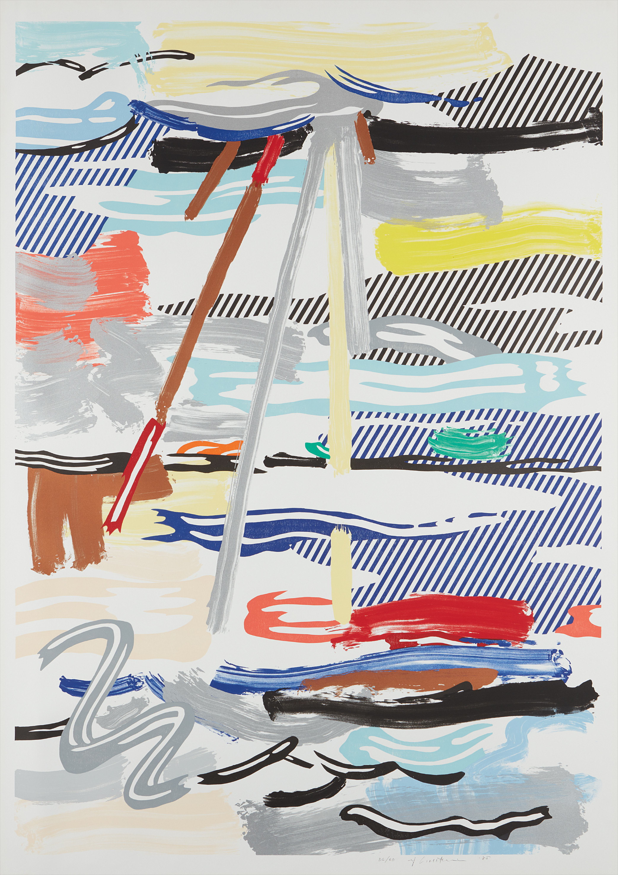 Roy Lichtenstein — Sunshine Through the Clouds, from Landscape Series