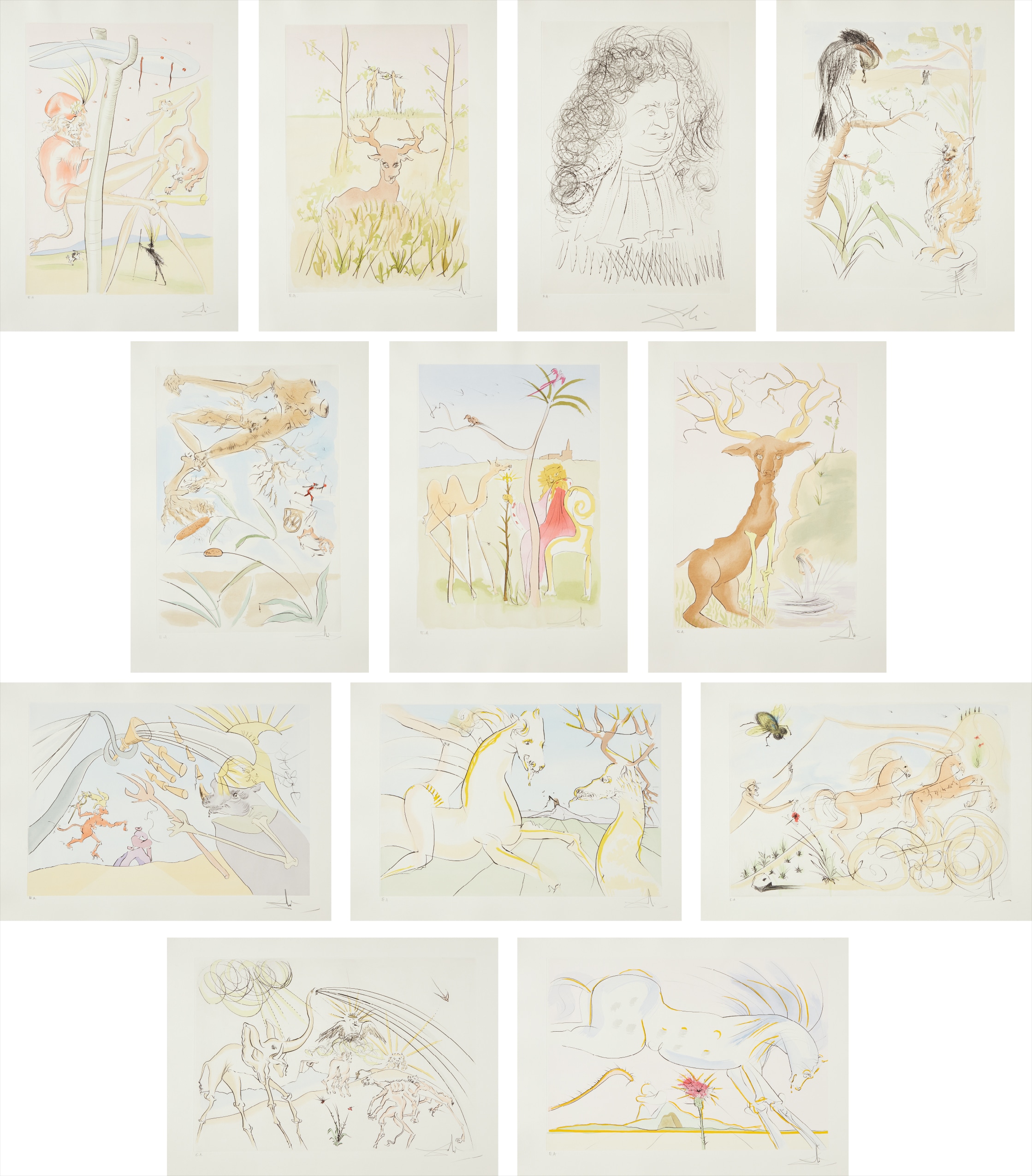 Salvador Dalí — Le Bestiare de la Fontaine Dalinesé (La Fontaine's Bestiary Dalinized)