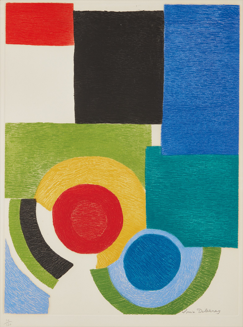 Sonia Delaunay — Deux cercles sous carrés