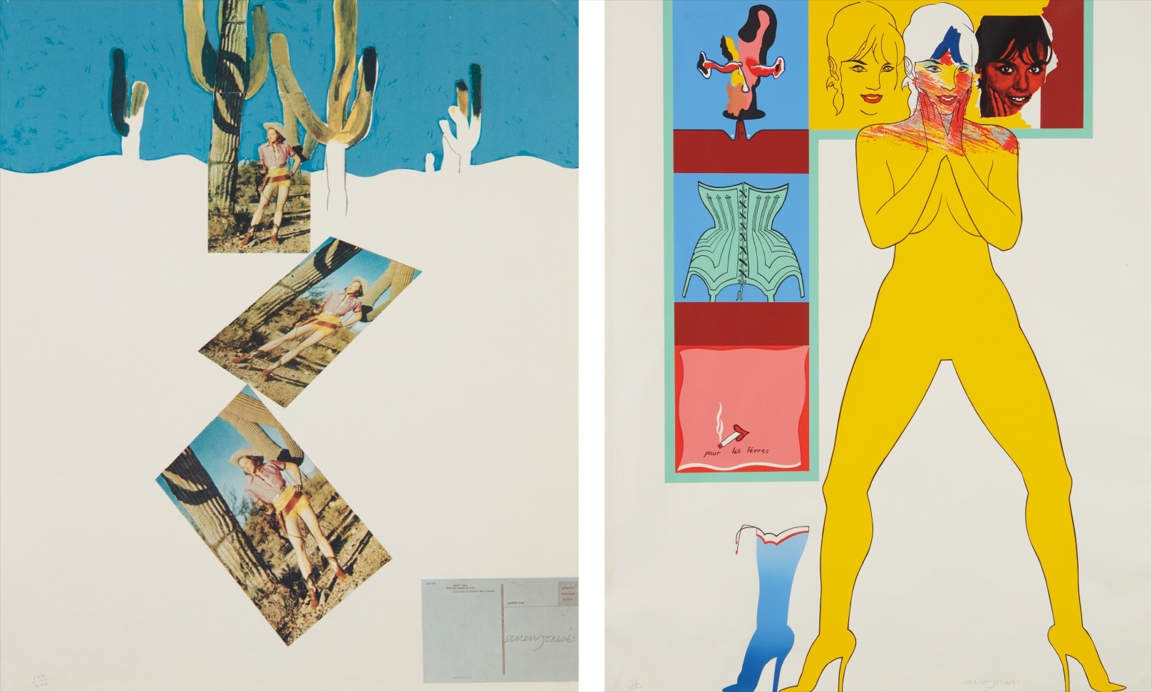 Allen Jones — Miss America, from 11 Pop Artists, Volume I; and For the Lips (Pour Les Levres), from 11 Pop Artists, Volume II