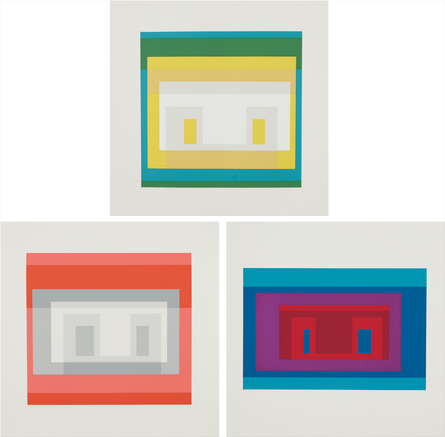 Josef Albers — Variants II, VI, and IX, from Ten Variants