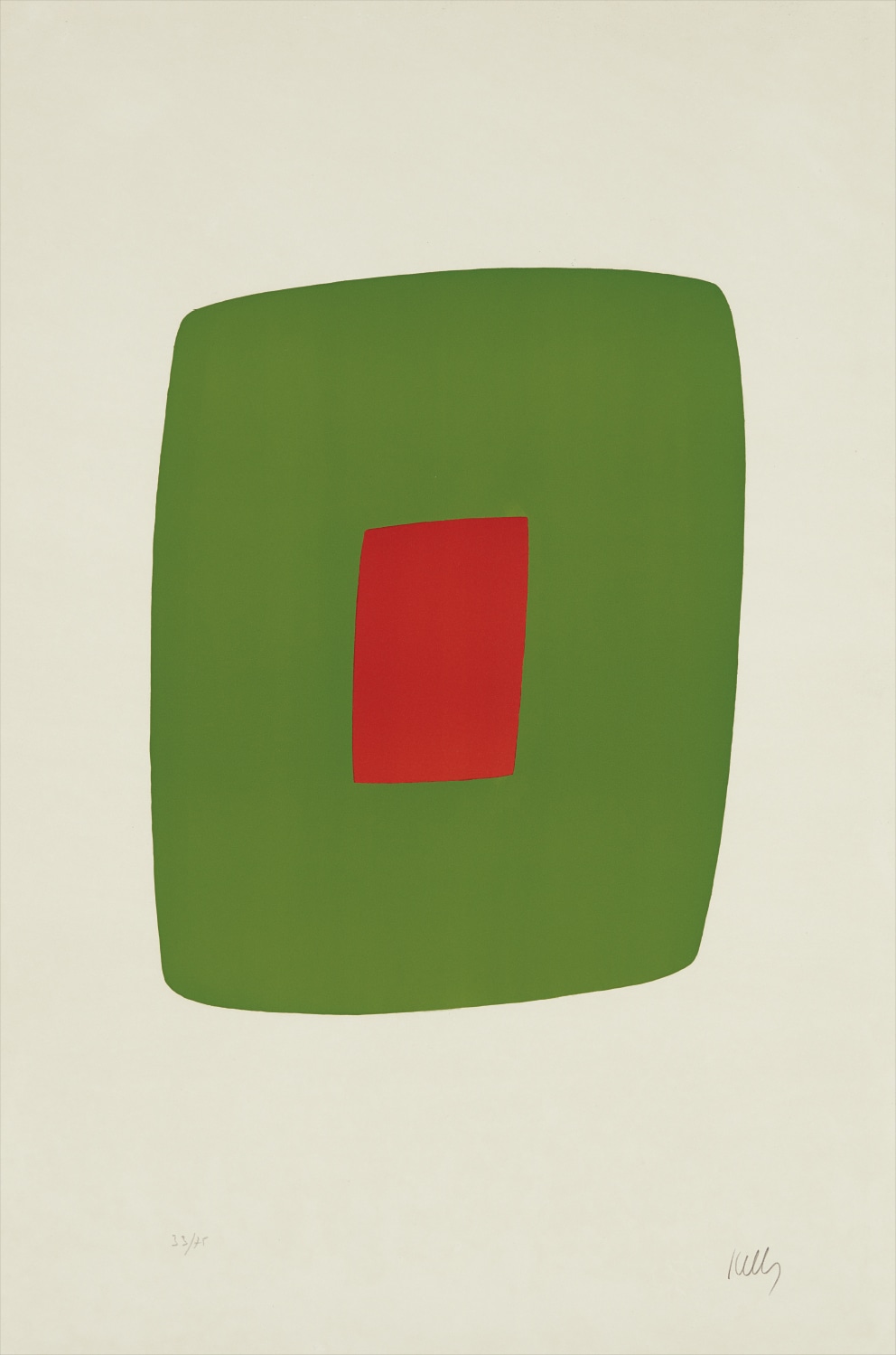 Ellsworth Kelly — Green with Red, from Suite of Twenty-Seven Color Lithographs