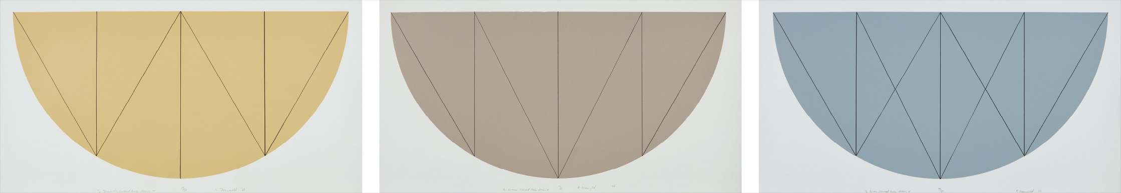 1/2 Manila Curved Area Series W; 1/2 Brown Curved Area Series V; and 1/2 Gray Curved Area Series X