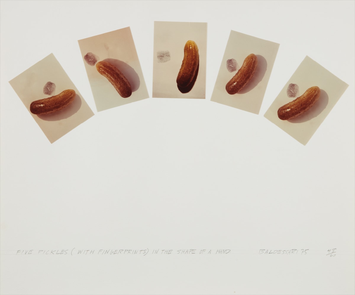 John Baldessari — Five Pickles (With Fingerprints) in the Shape of a Hand, from Artists & Photographers