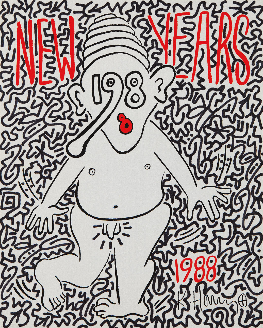 Keith Haring and LA II (Angel Ortiz) — Happy New Year