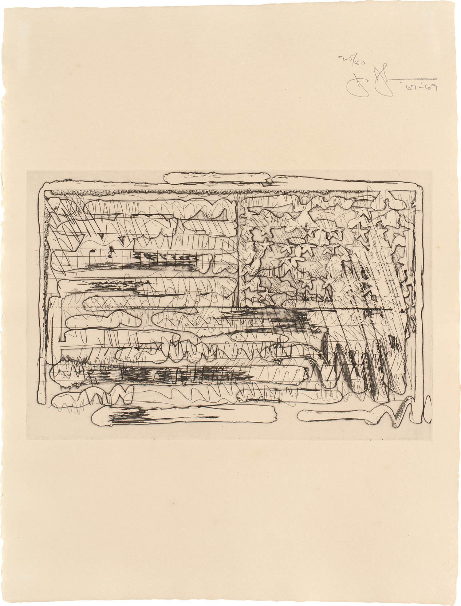 Jasper Johns — 1st Etchings, 2nd State: one plate