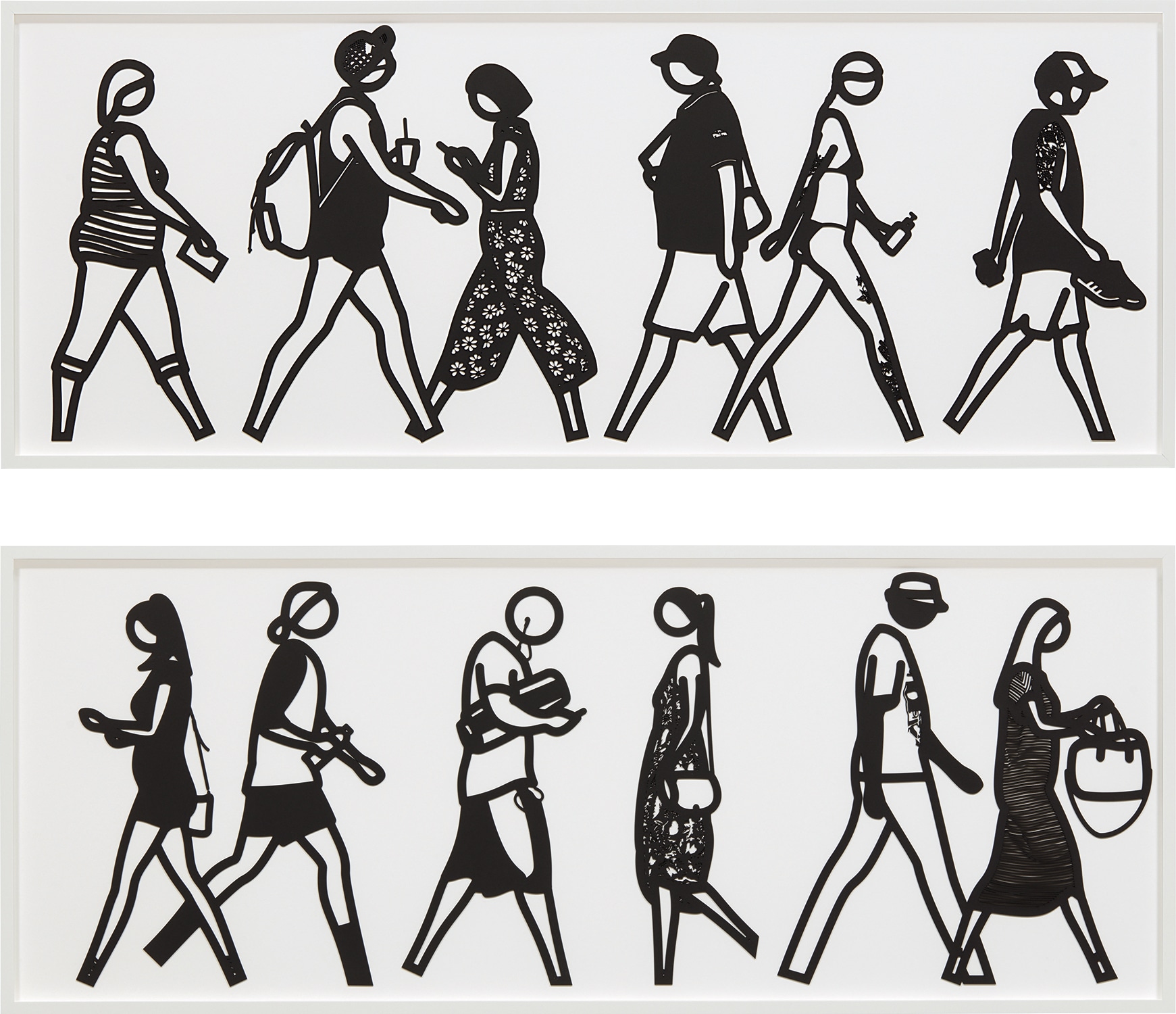 Julian Opie — Walking in Melbourne 2; and Walking in Melbourne 4, from Walking in Melbourne series