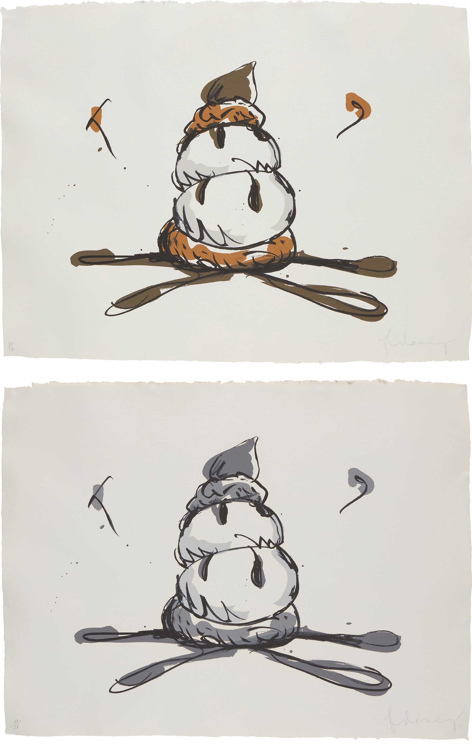 Claes Oldenburg — Profiterole; and Profiterole-Gray State