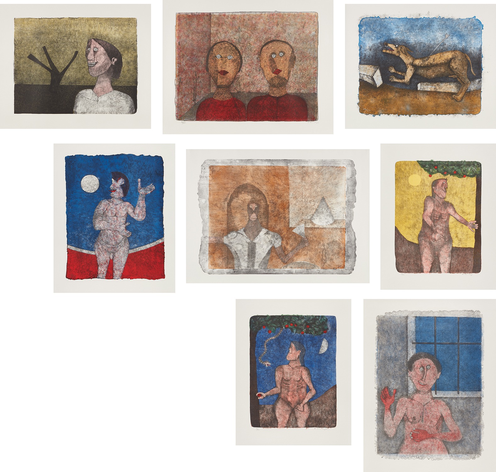 Rufino Tamayo — Tamayo 90 Aniversario (90th Anniversary Suite): 8 plates