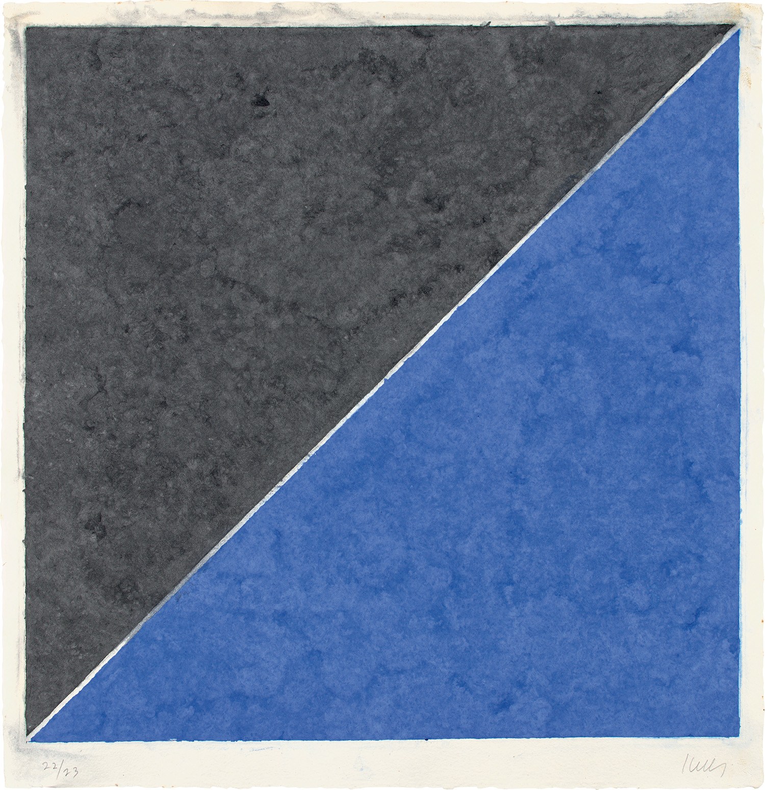Ellsworth Kelly — Colored Paper Image XV (Dark Gray and Blue), from Colored Paper Images series