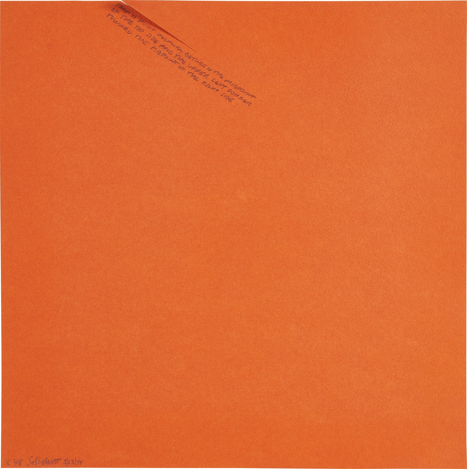 Sol LeWitt — From A Point Halfway Between The Midpoint Of The Top Side And The Upper Left Corner Toward The Midpoint Of The Right Side