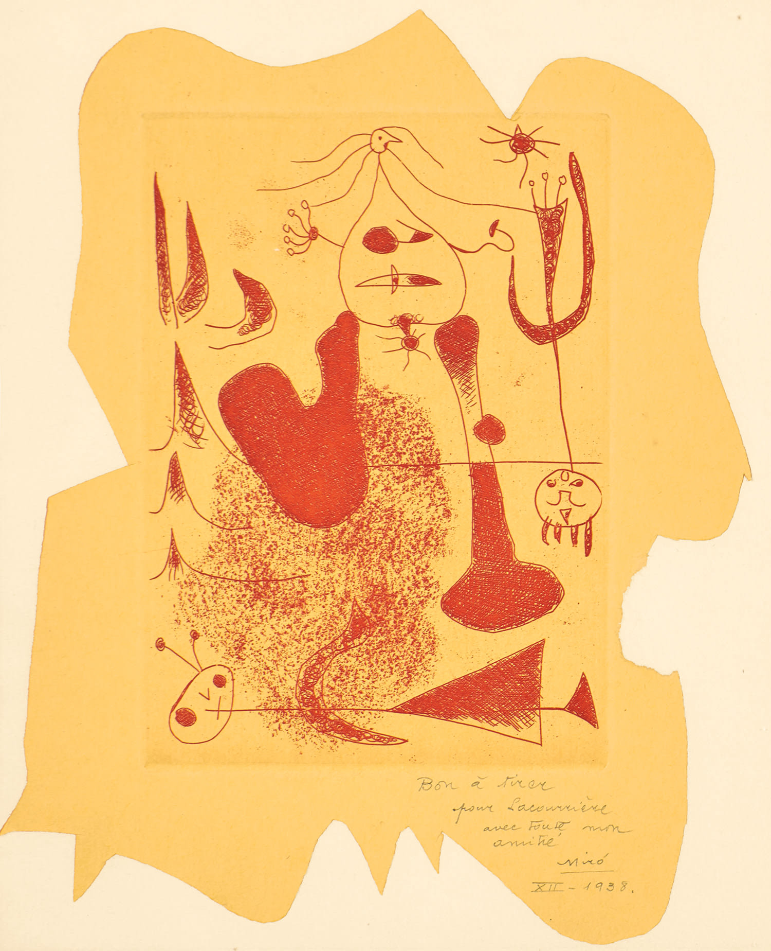 Joan Miró — Frontispiece, for Sablier couché (Reclining Hourglass) (D. 20, C. 5)