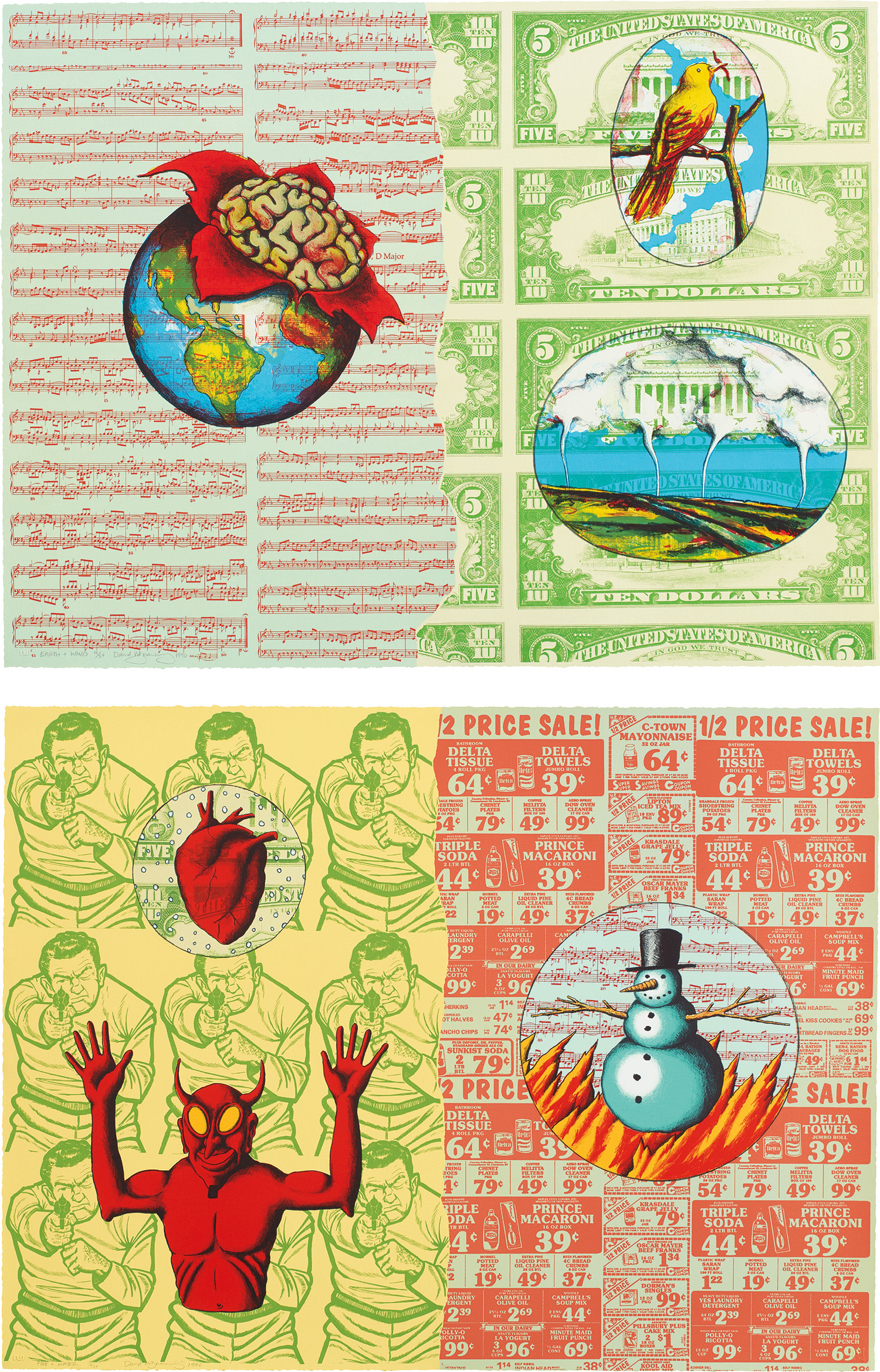 Earth & Wind; and Fire & Water, from Four Elements (W. 95)