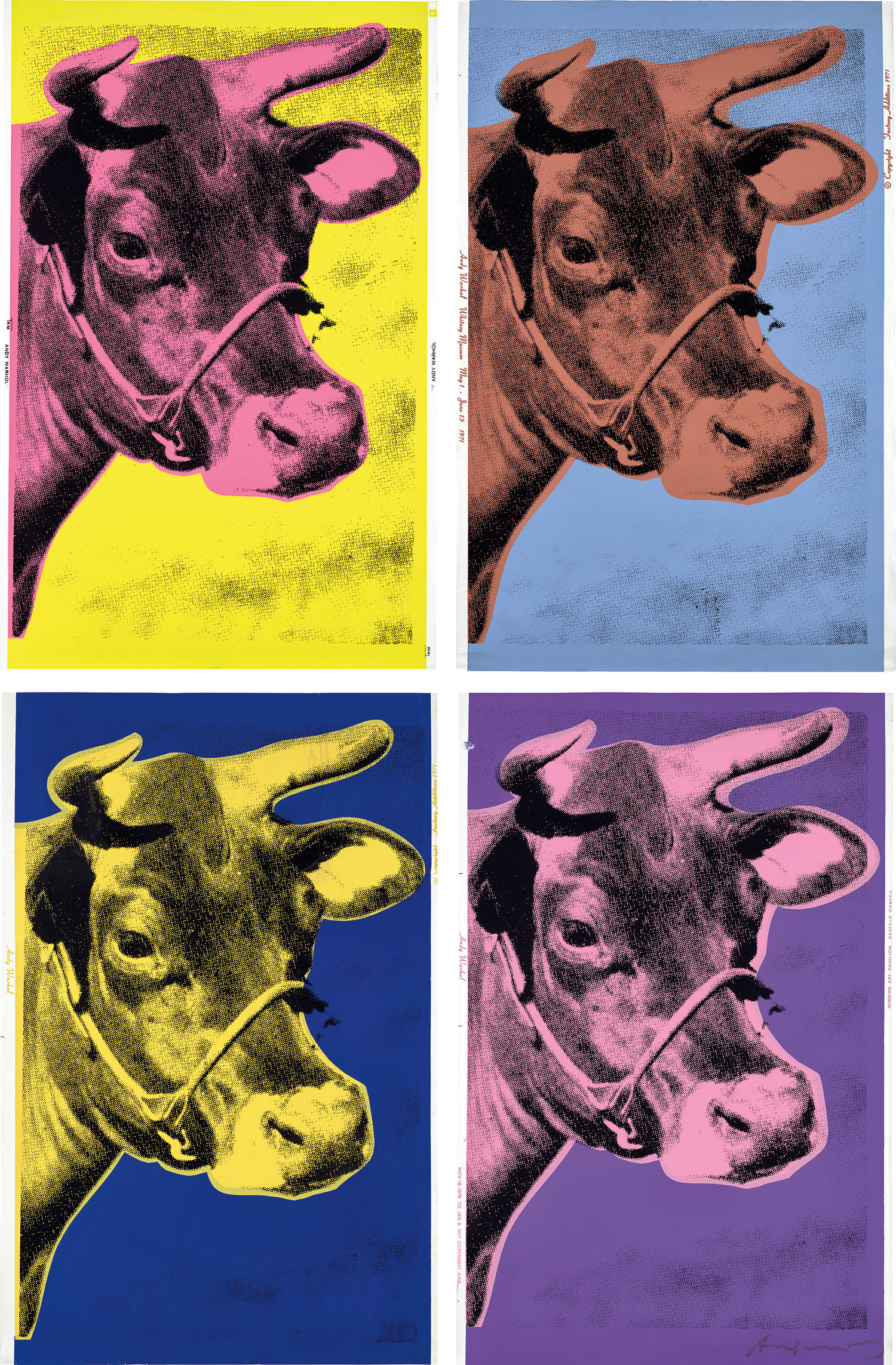 Andy Warhol — Cow: the complete series (F. & S. 11; 11A; 12; and 12A)