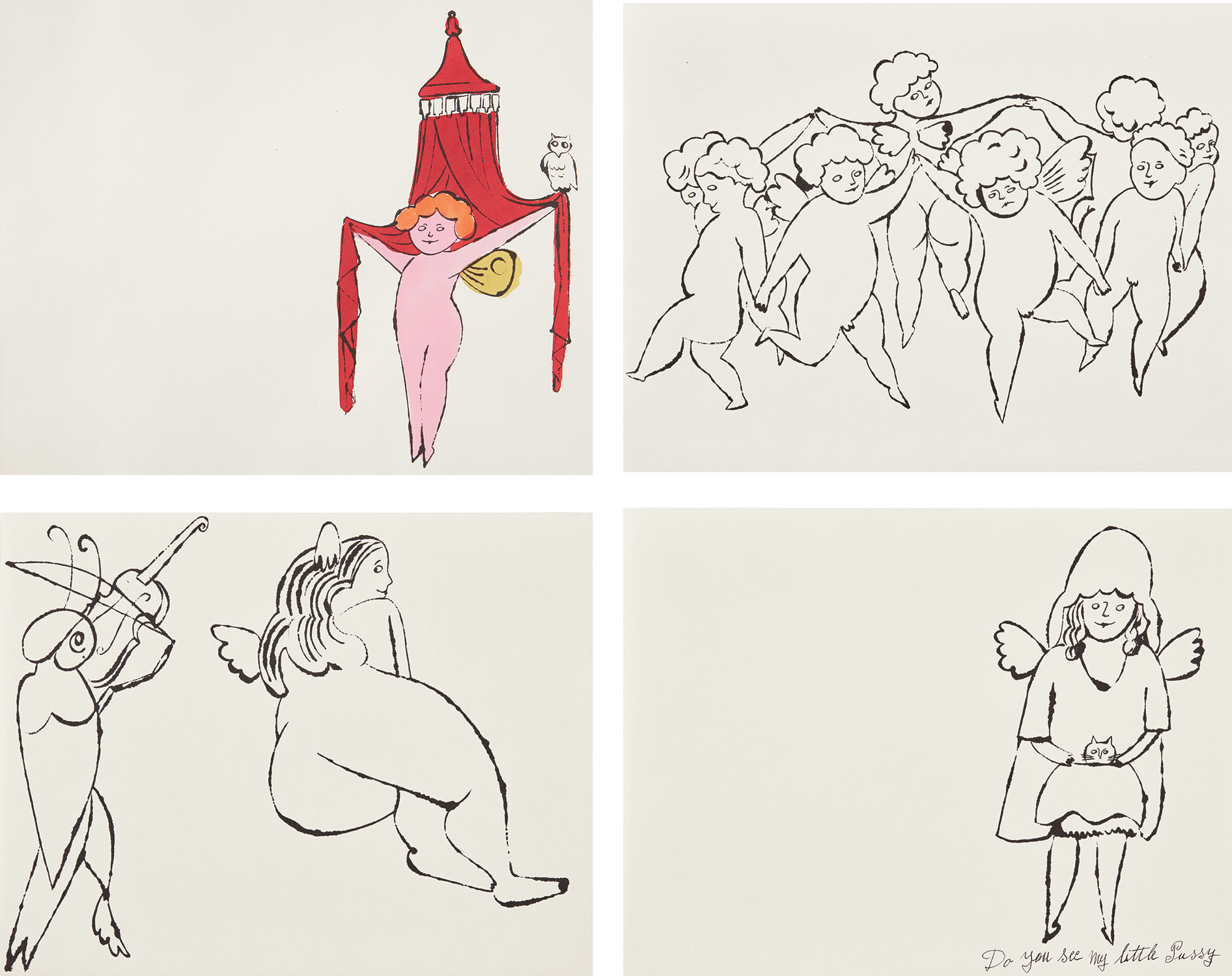 Andy Warhol — In the Bottom of My Garden: four plates (see F. & S. IV.86; IV.97; IV.103 and IV.104)