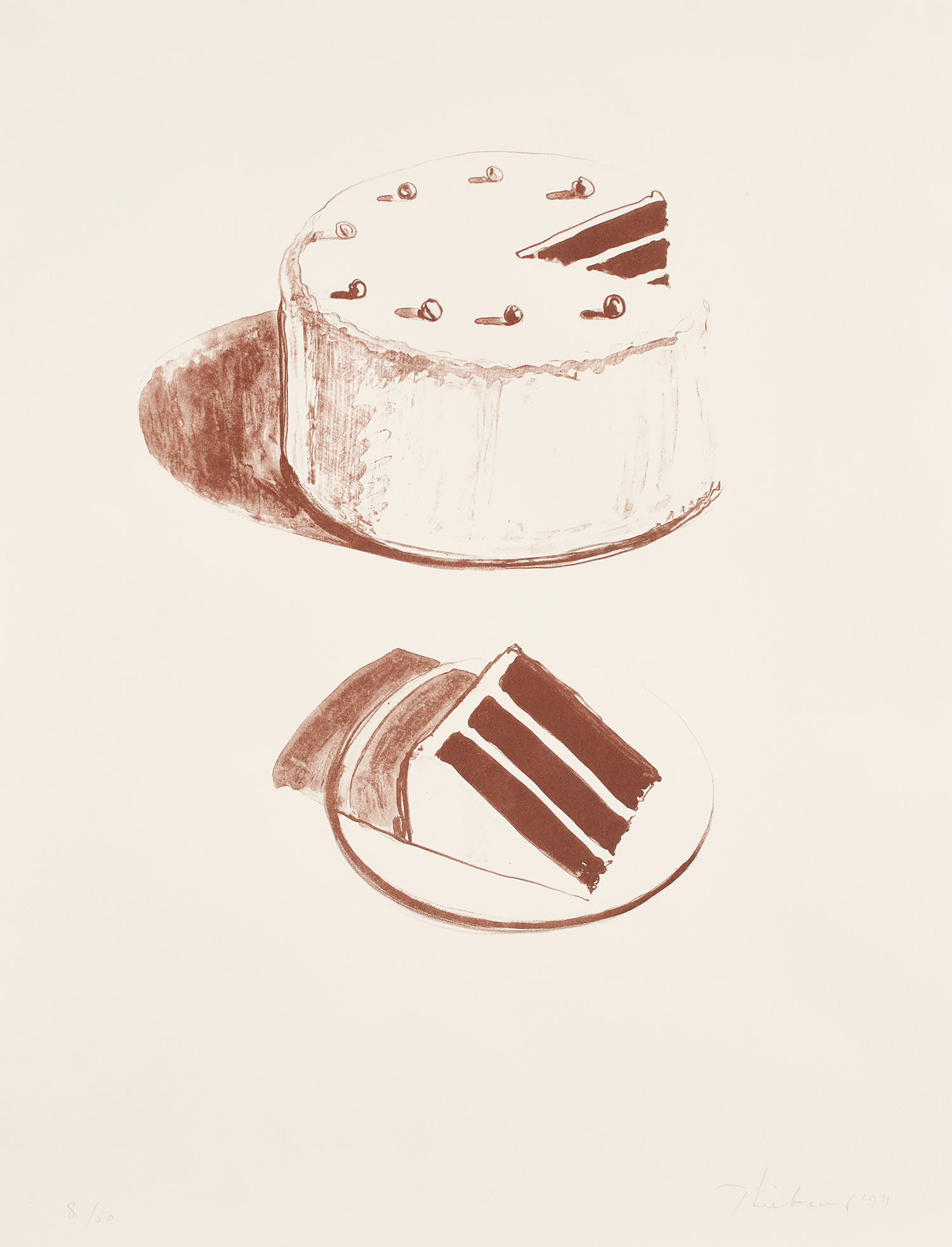 Wayne Thiebaud — Chocolate Cake, from Seven Still Lifes and a Rabbit