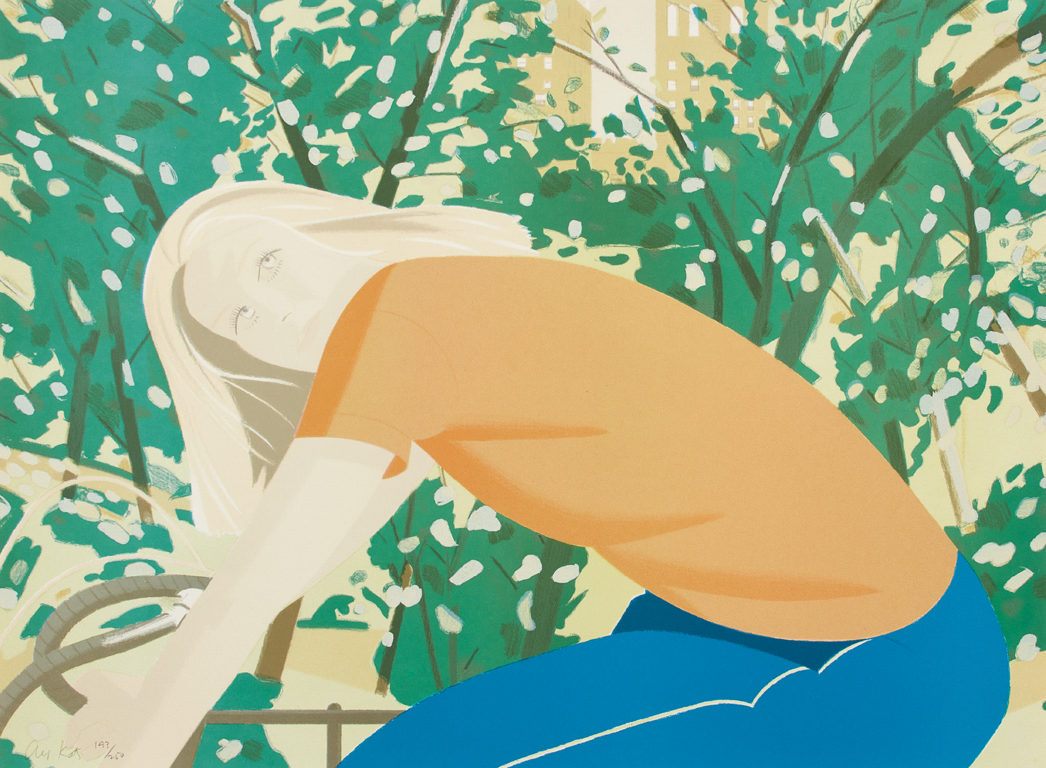 Alex Katz — Bicycle Rider, from New York: Eight Contemporary Artist's Celebrate Their City (S. 154)