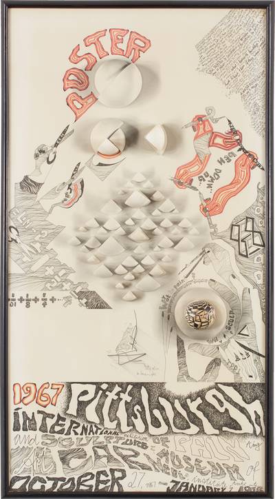 Westchester County Country Club pool with view of Richard Buckminster Fuller Aquatic Dome House of Victor Bloom - scene in the foreground in the Pool receiving fellatio from an un-named woman