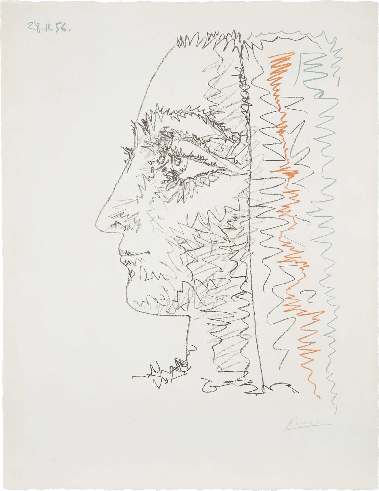 Pablo Picasso — Profile en trois couleurs (Profile in Three Colors) (B. 826, M. 288)