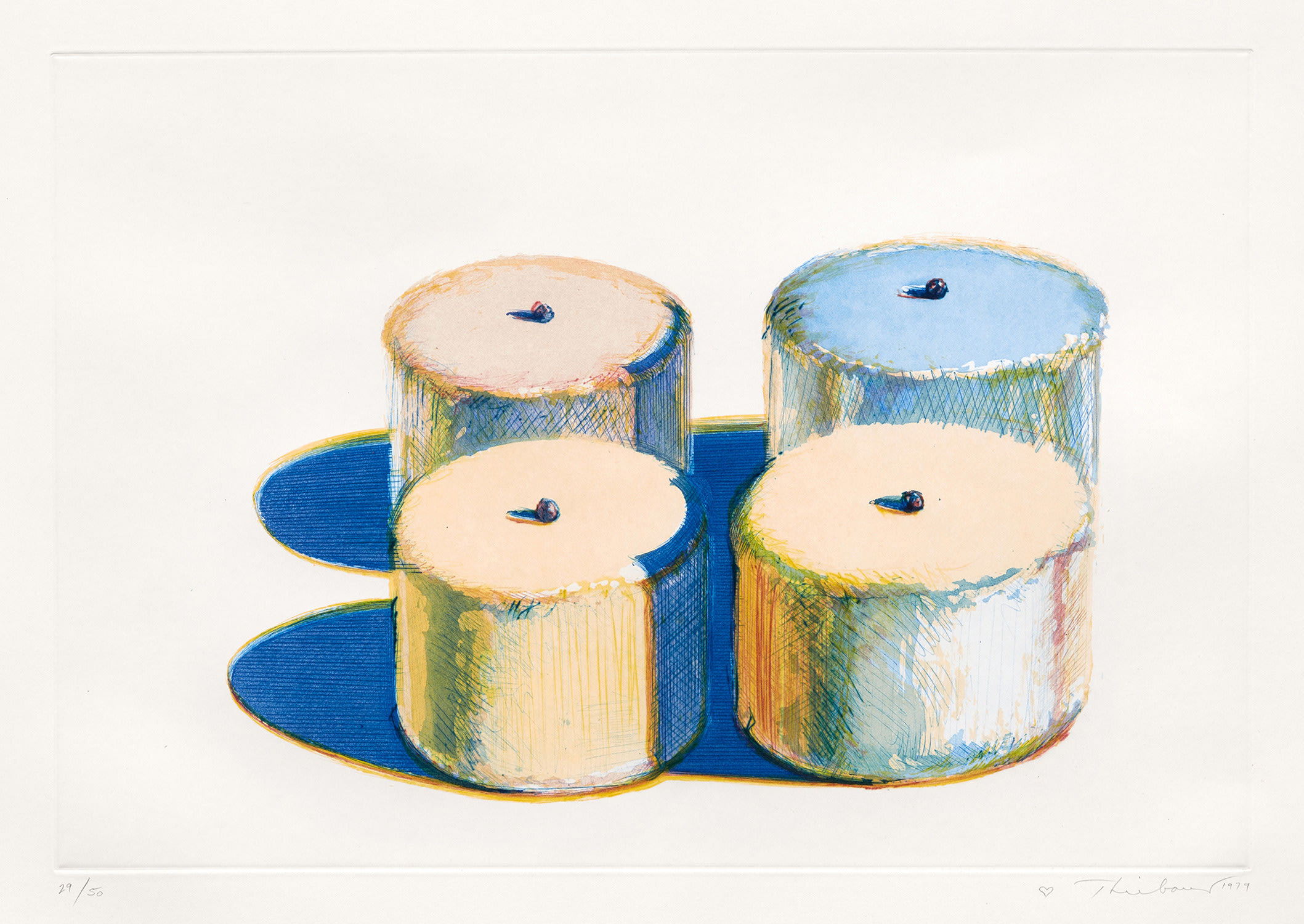 Wayne Thiebaud — Four Cakes, from Recent Etchings I