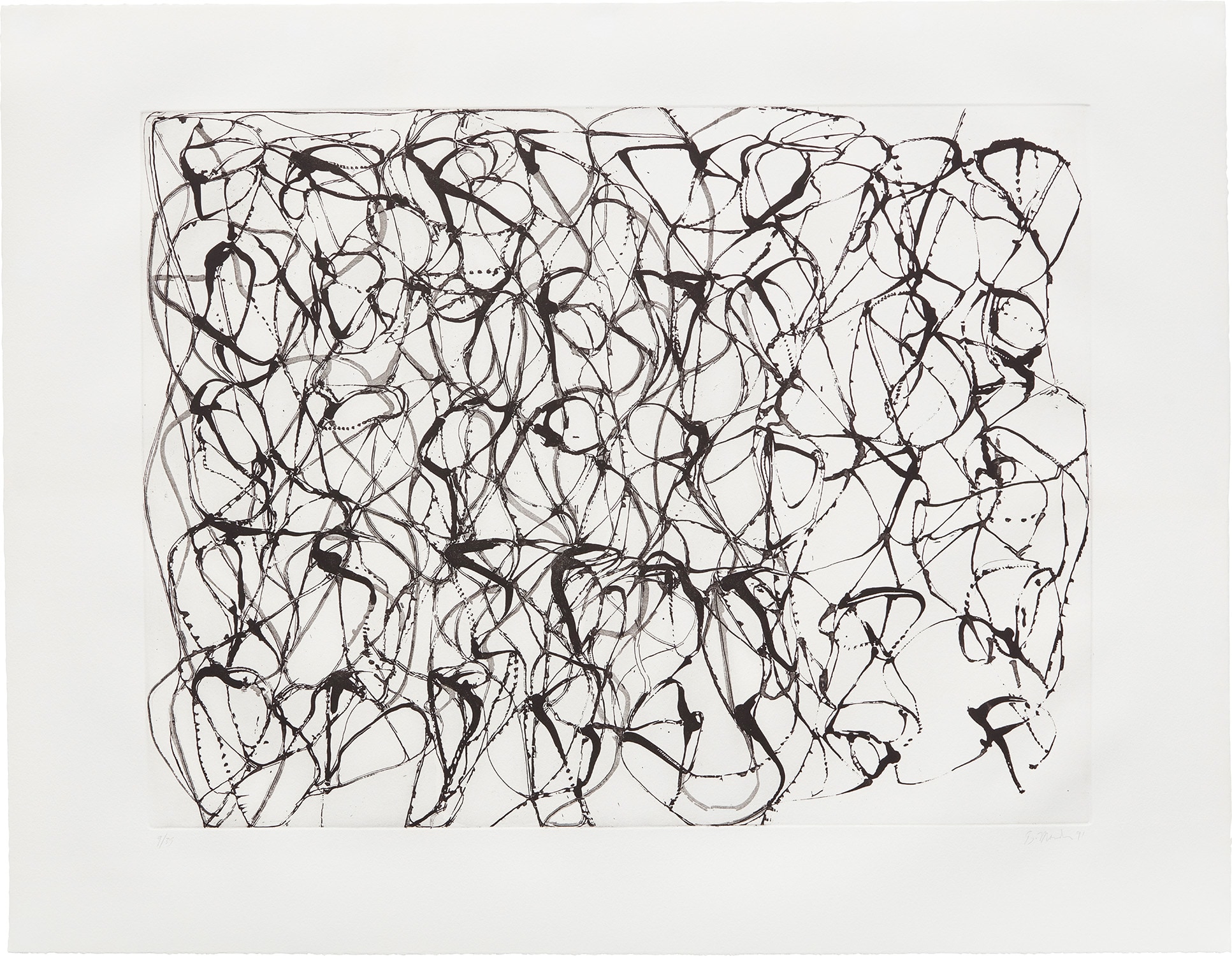 Brice Marden — Cold Mountain Series, Zen Studies 1-6: plate 5 (L. 43/5)