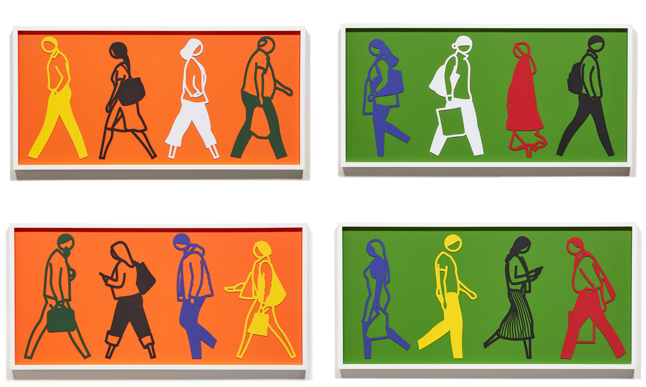 Julian Opie — Street 1; Street 2; Street 3; and Street 4