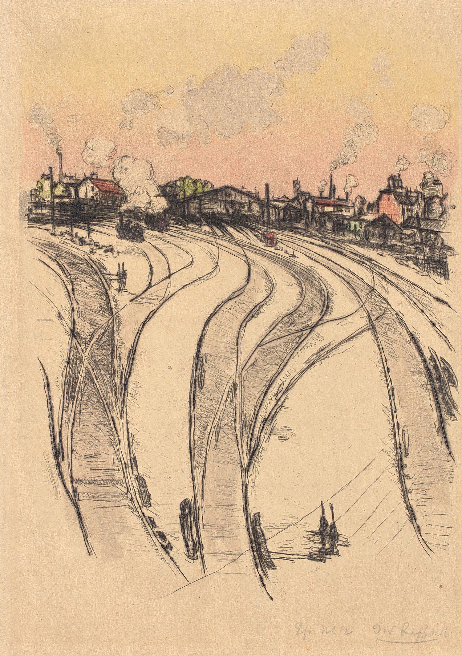 Jean-François Raffaëlli — La Gare du Champ-de-Mars (The Champ-de-Mars Train Station) (D. 90)