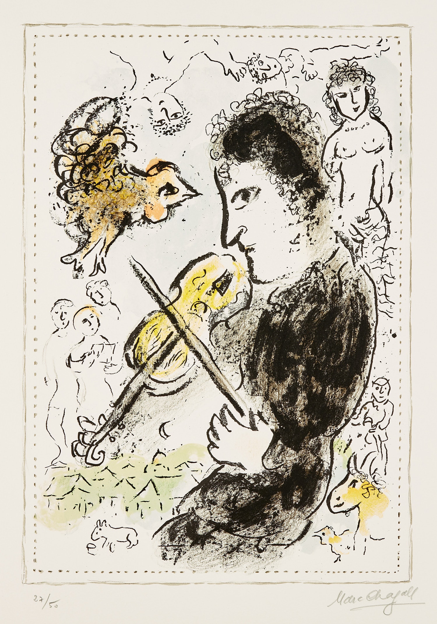 Marc Chagall — Le Violoniste au coq (The Violinist with the Rooster) (M. 1000)