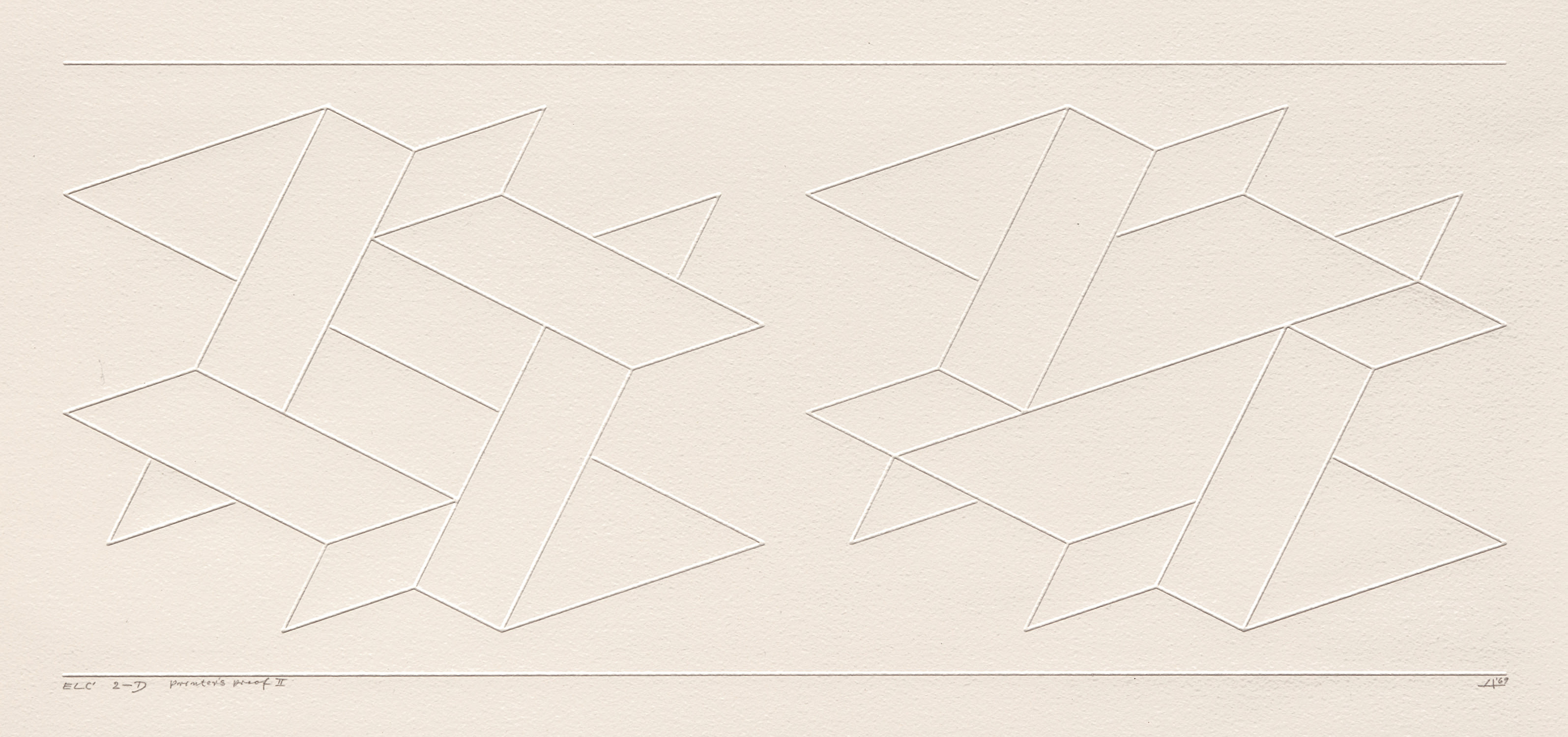 Josef Albers — ELC 2-D, from Embossed Linear Constructions (G. 141, D. 186.8)