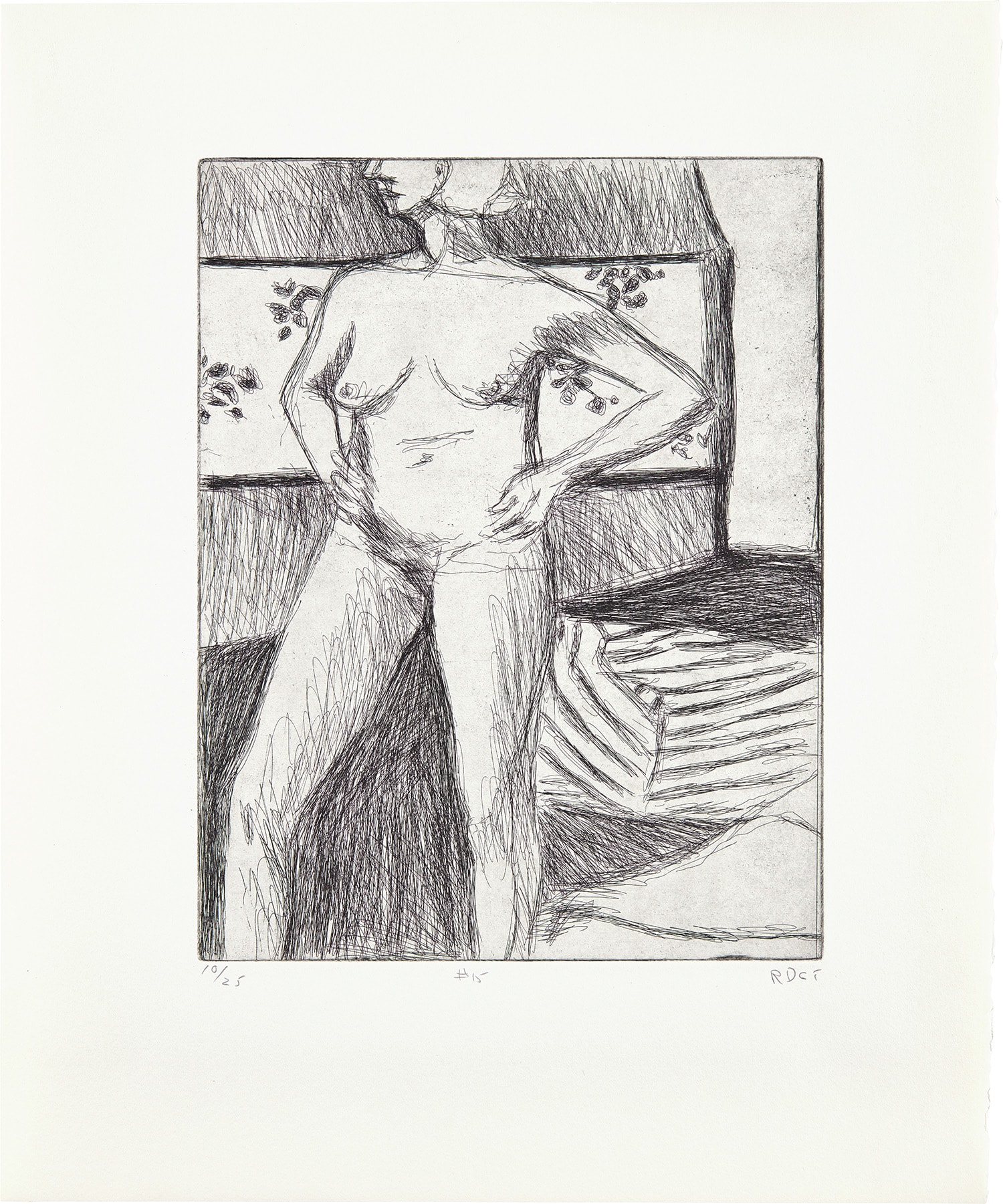 #15 (standing nude with arms on hips), from 41 Etchings Drypoints