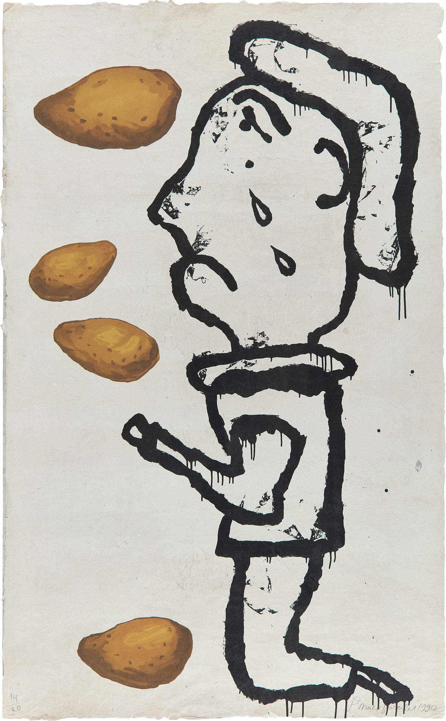 Donald Baechler — Potato Sellers (Prayer Print)
