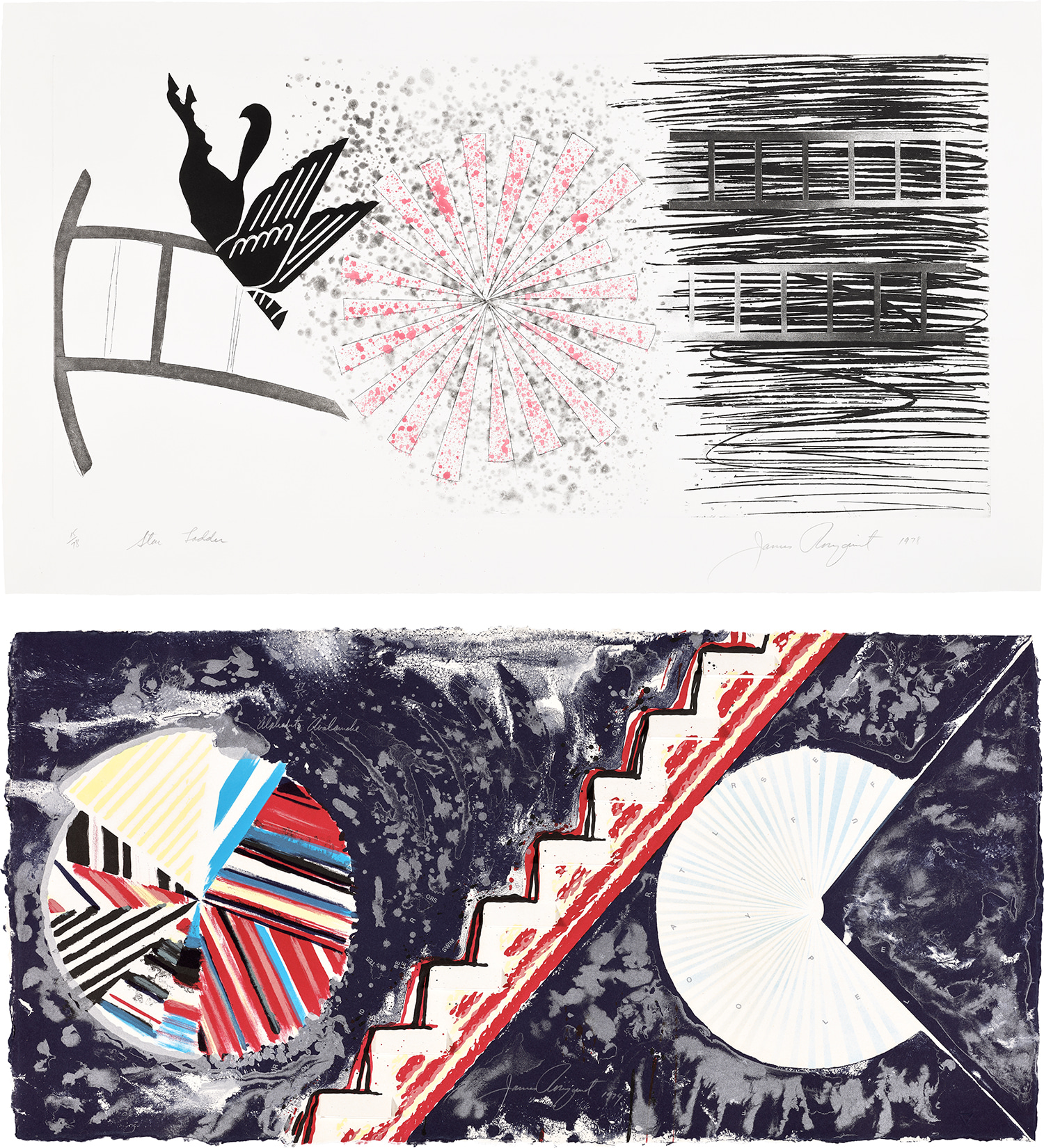 James Rosenquist — Star Ladder; and Alphabet Avalanche (G. 136 & 162, S. 1978.21)