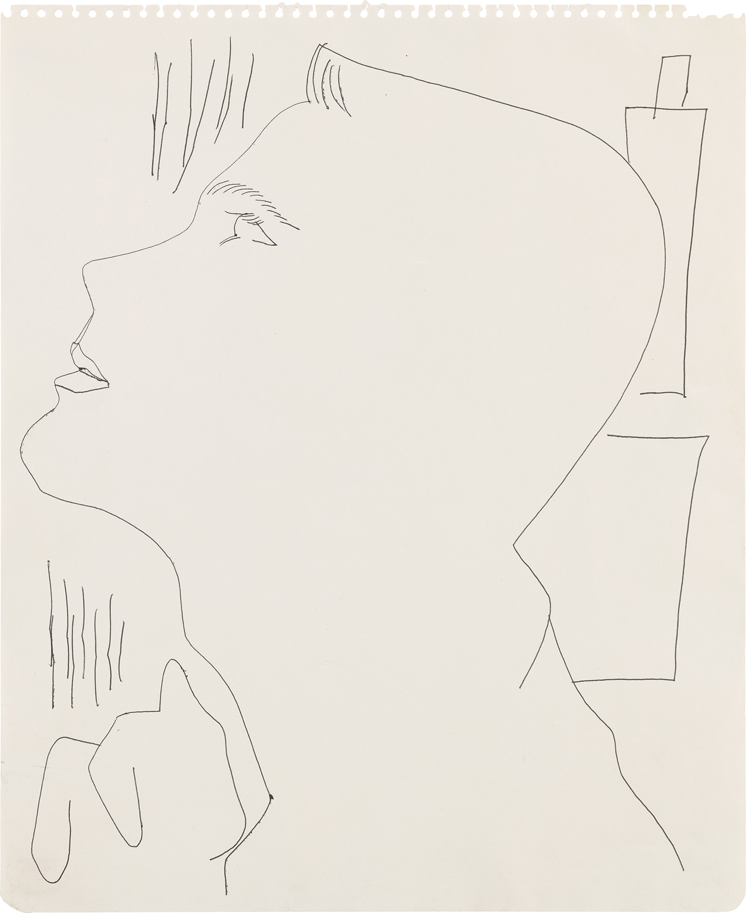 Andy Warhol — A Profile of a Young Man Looking Up