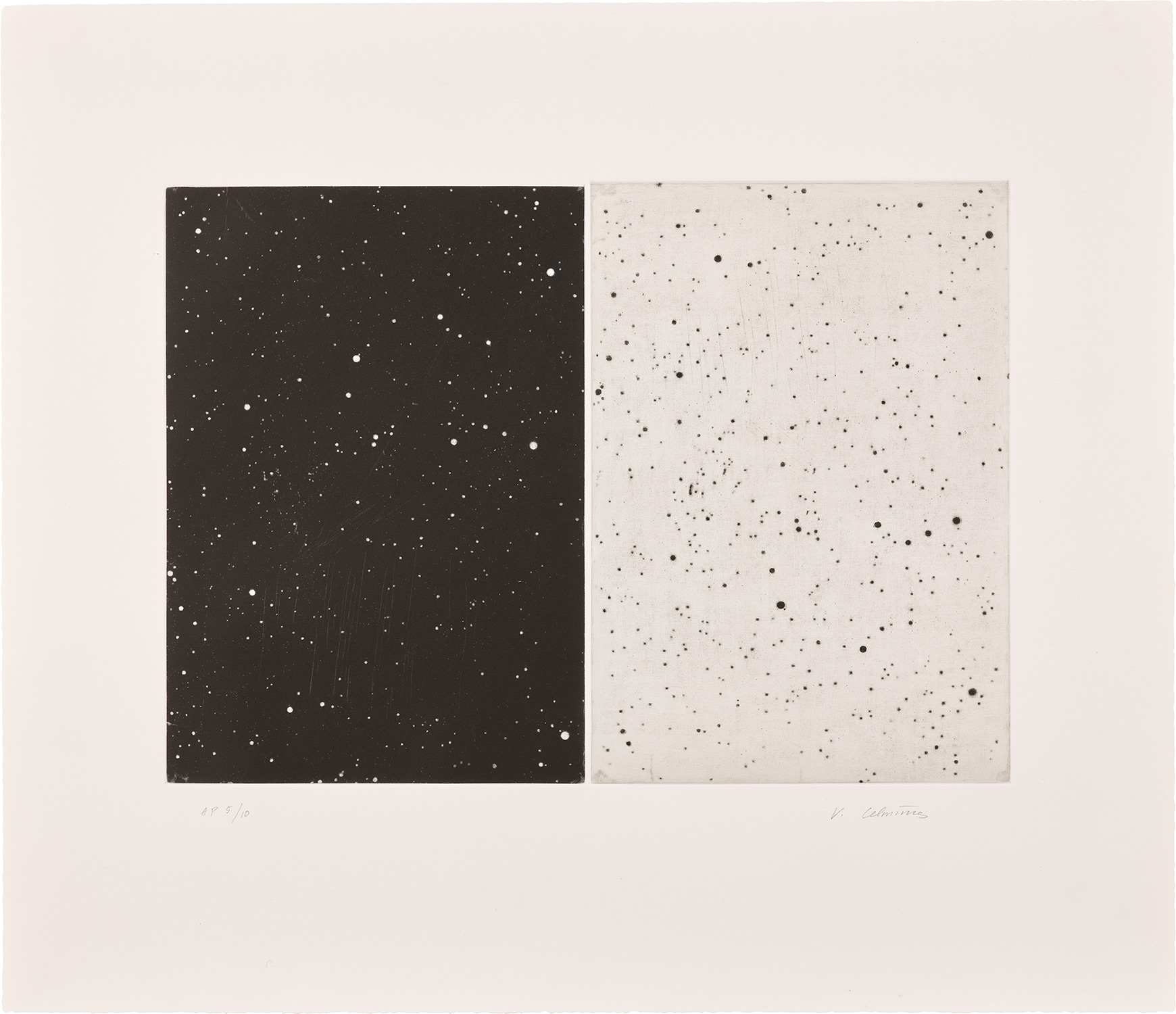 Vija Celmins — Black and White Diptych