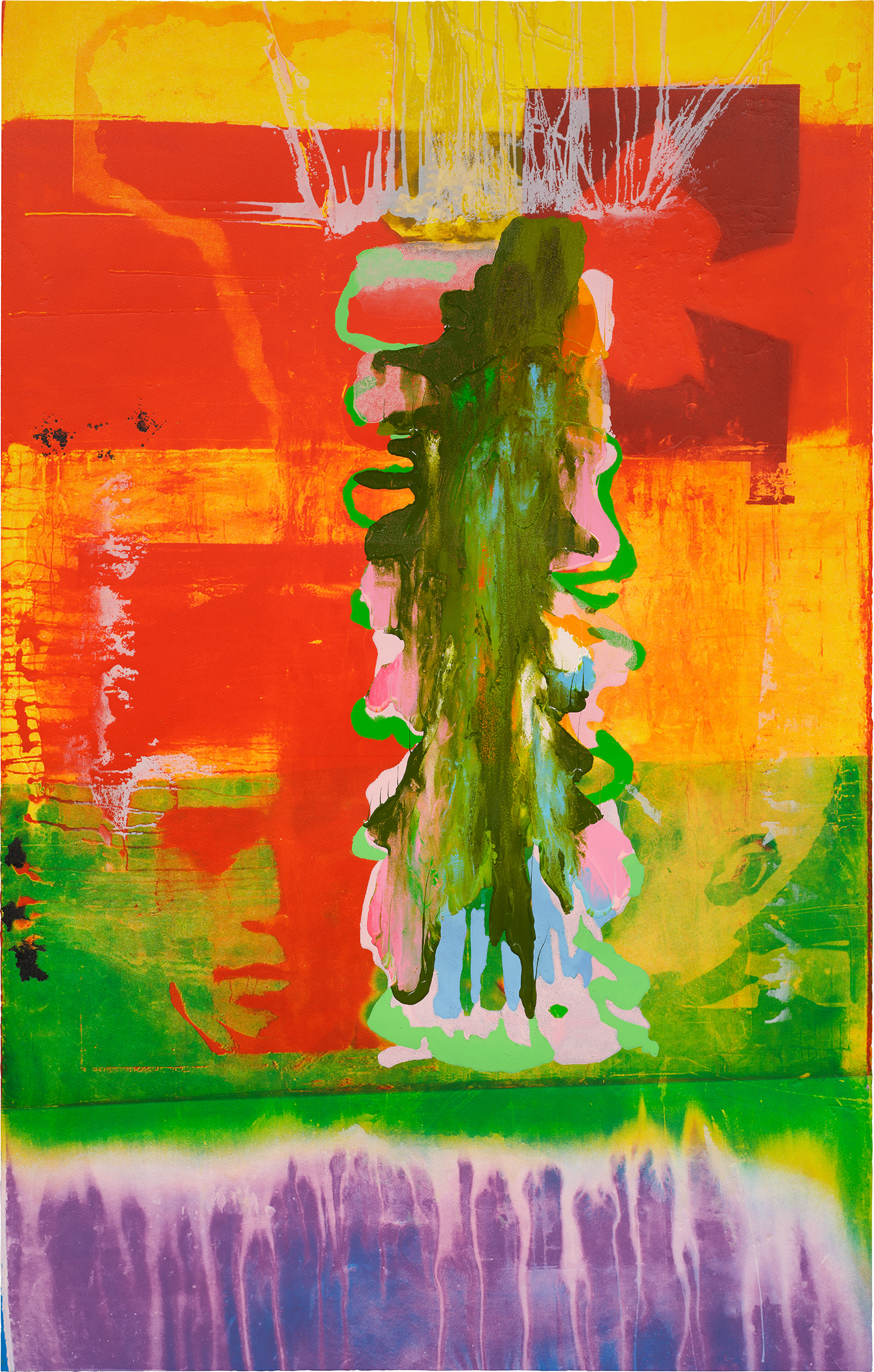 Sir Frank Bowling — Pouring Over 2 Morrison Boys & 2 Maps I