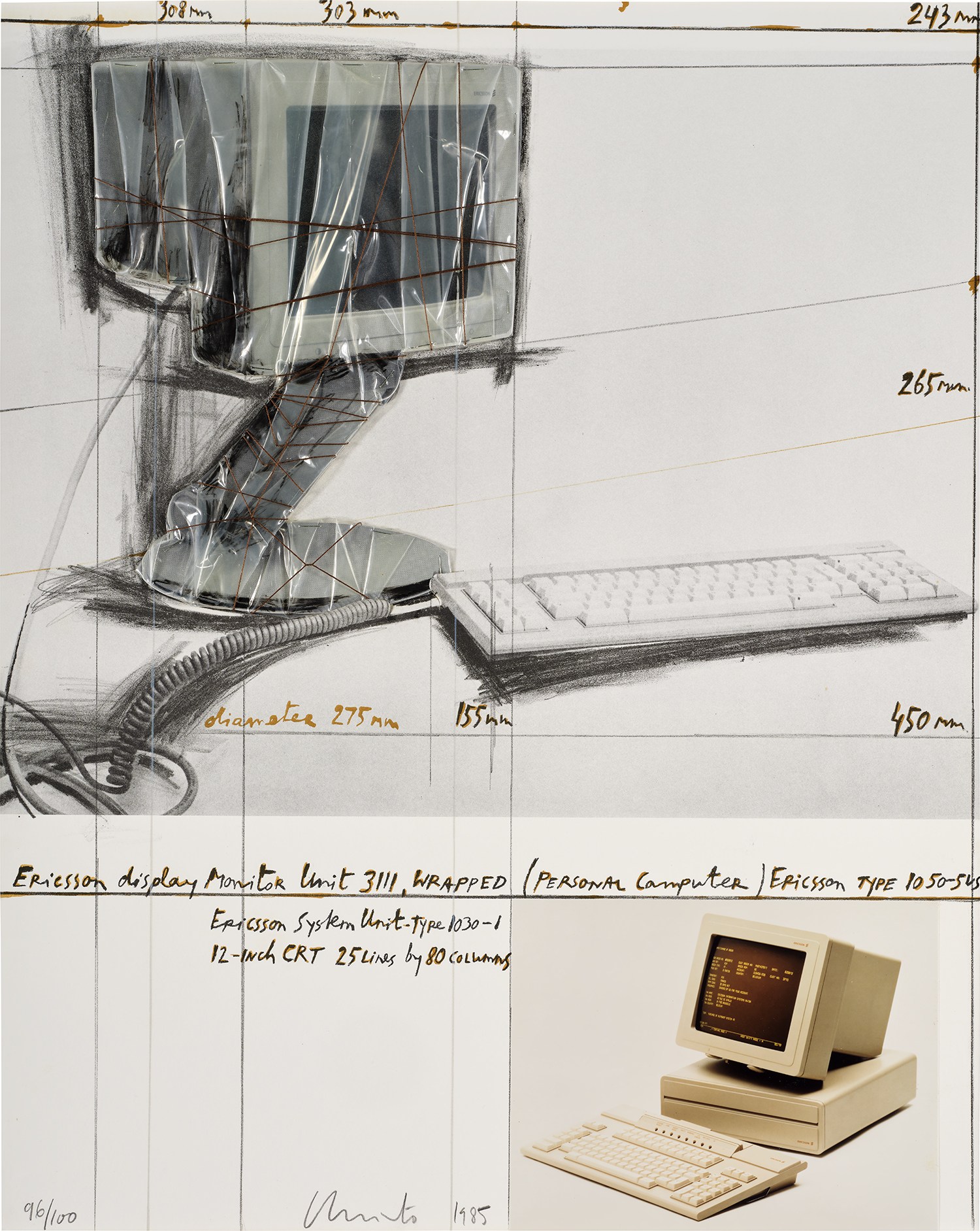 Christo and Jeanne-Claude — Ericsson Display Monitor Unit 3111, Wrapped, Project for Personal Computer (S. 120)