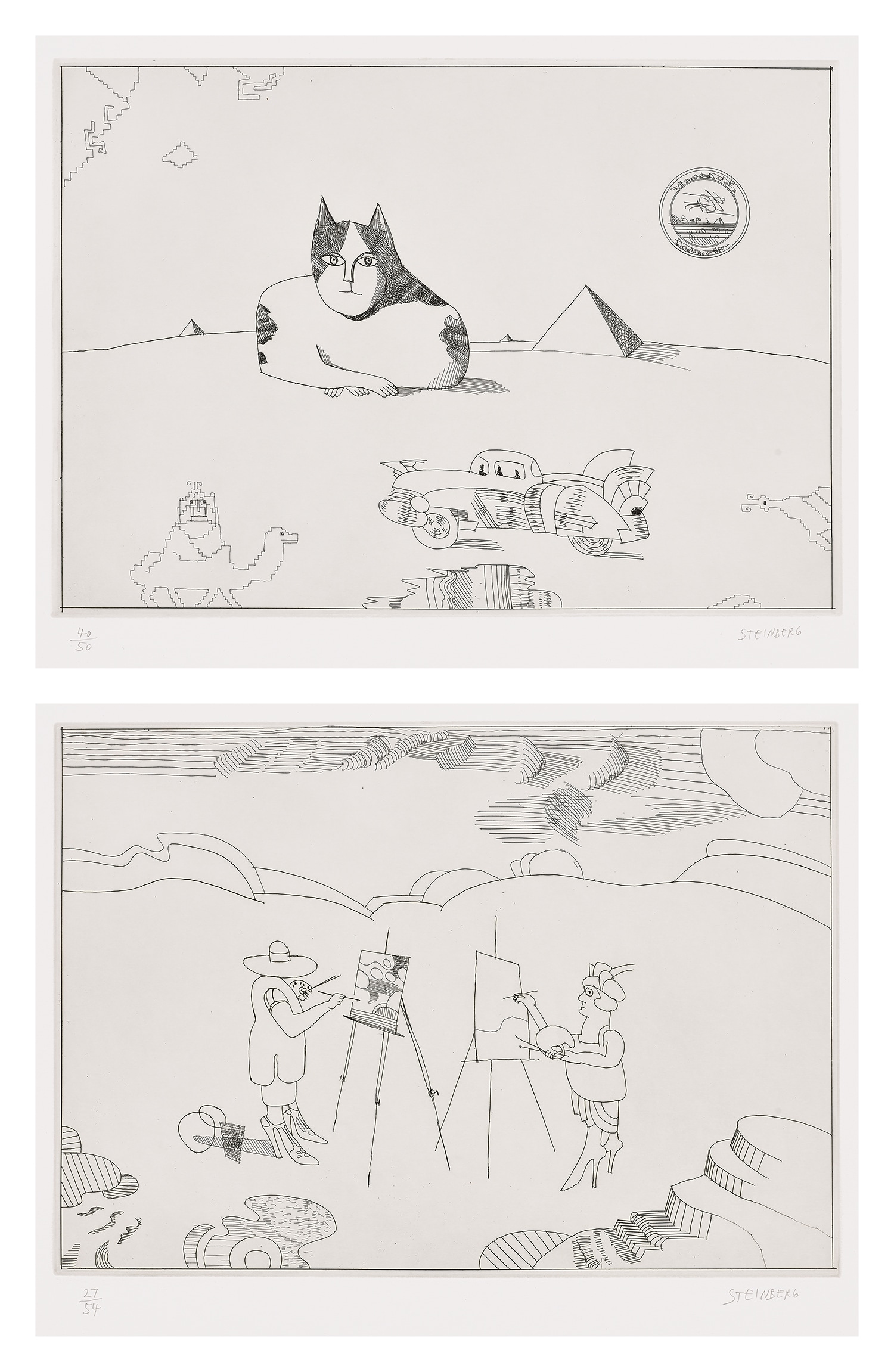 Saul Steinberg — Sphynx; and Provincetown (G. 1180-81)