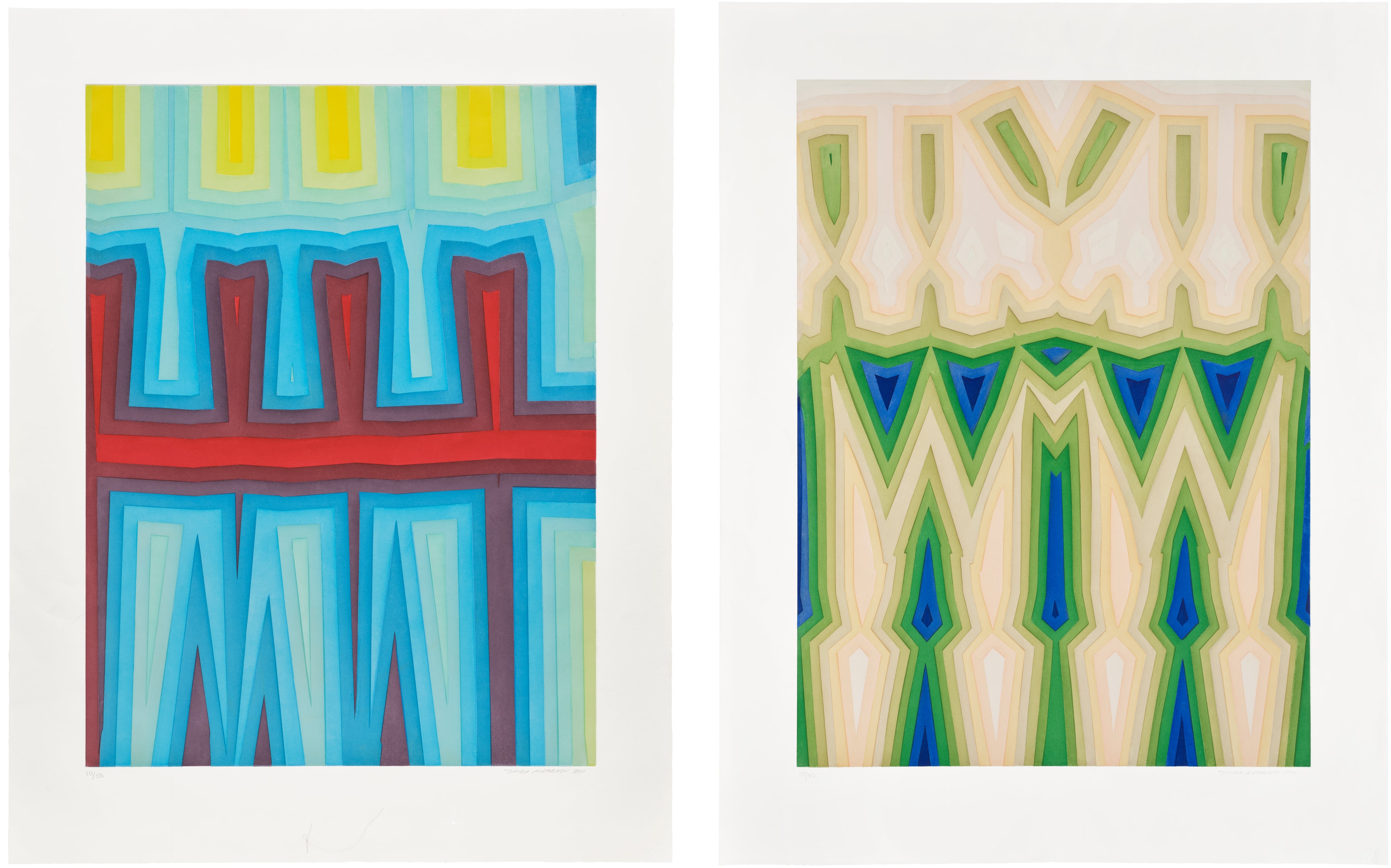 Tauba Auerbach — Fold Slice Topo I; and II