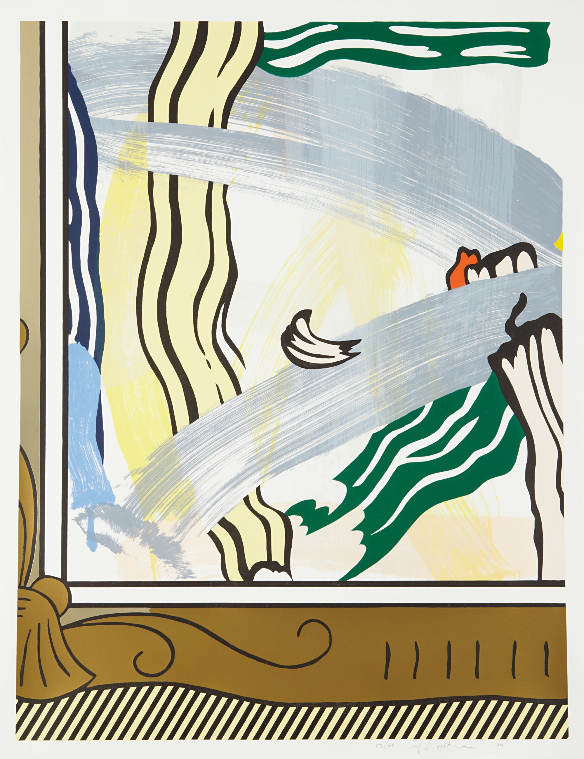 Roy Lichtenstein — Painting in Gold Frame, from Paintings Series