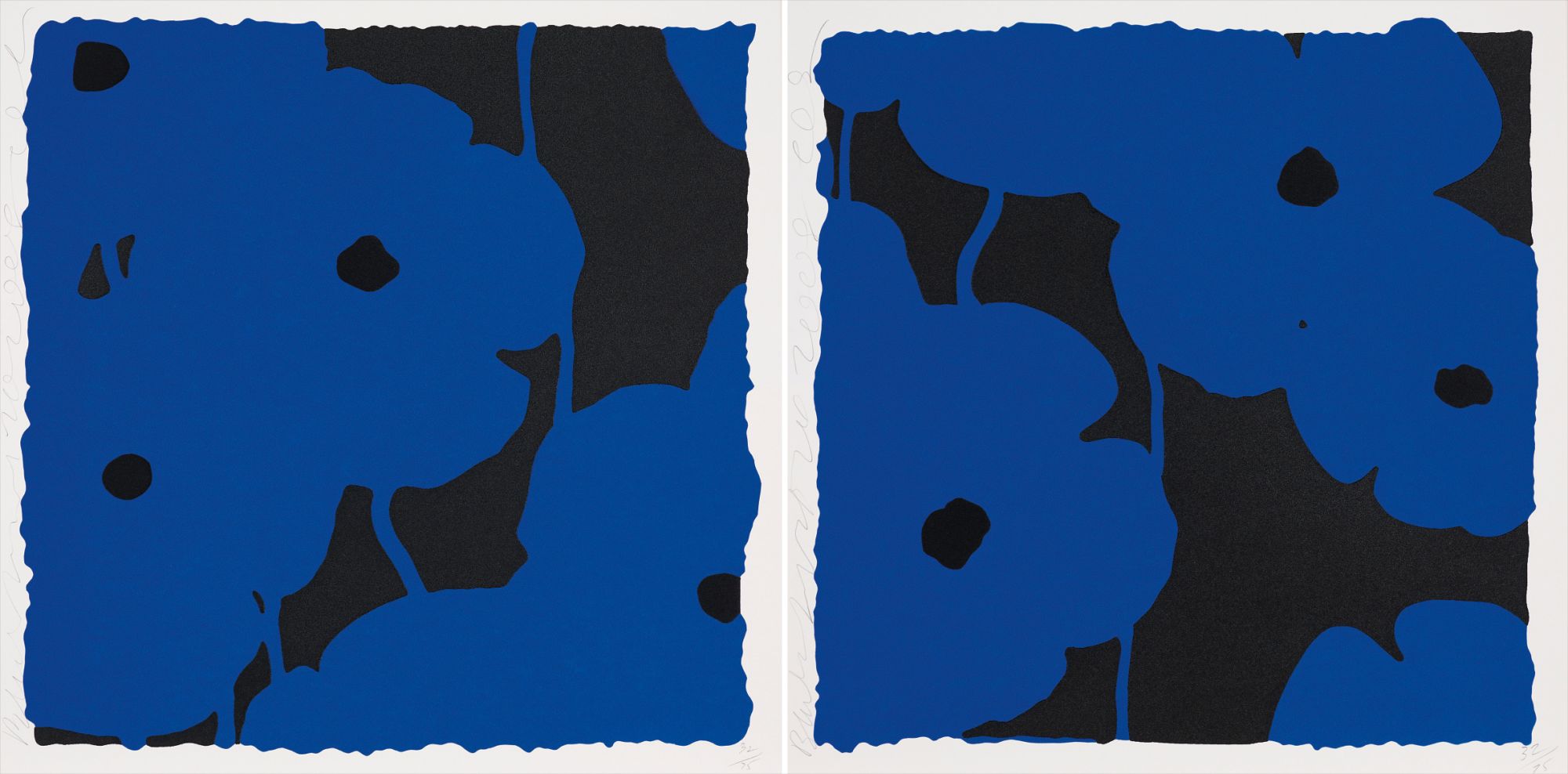 Donald Sultan — Blues, September 20, 2008; and Blues, September 24, 2008