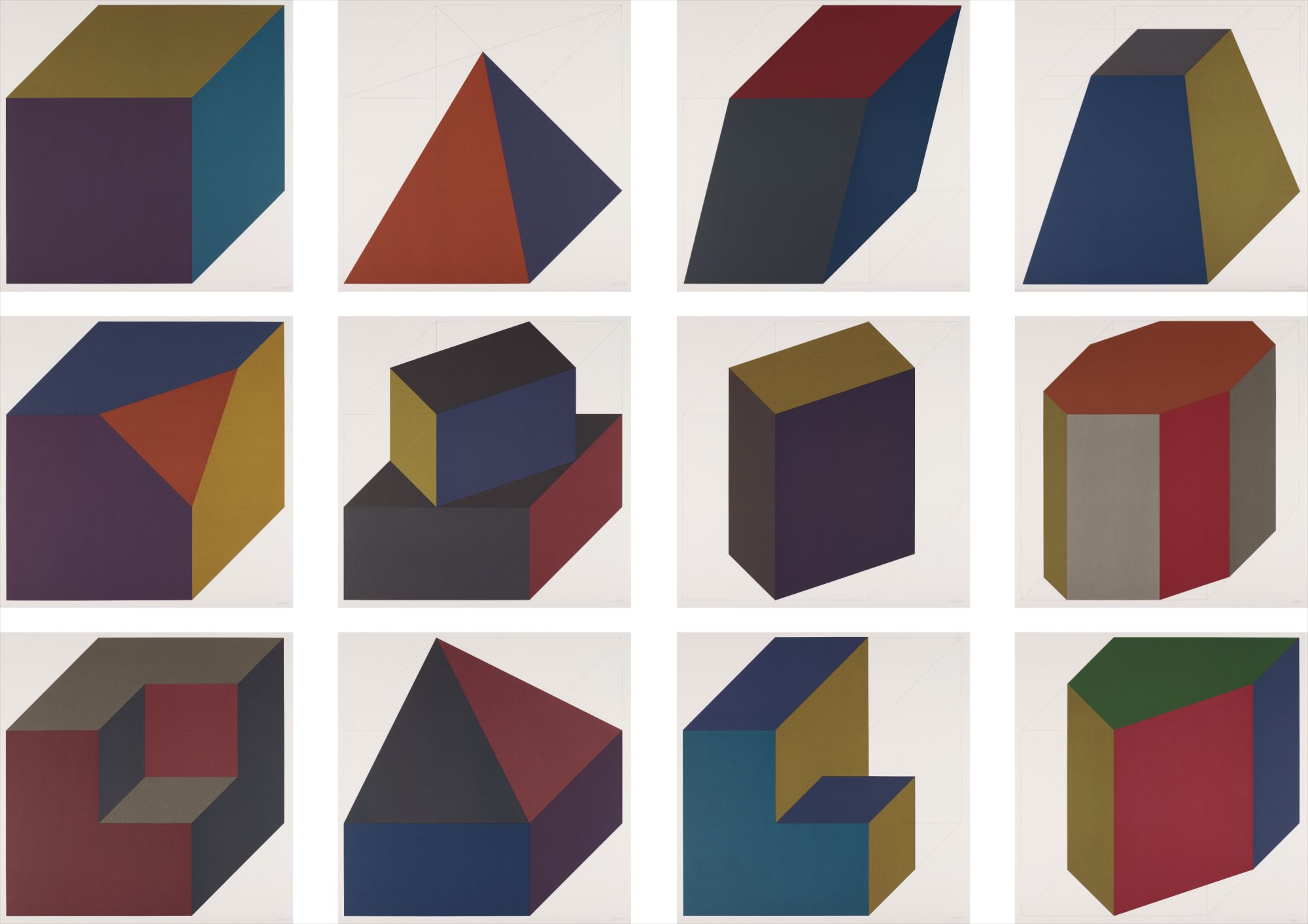 Sol LeWitt — Forms Derived from a Cube (Colors Superimposed)