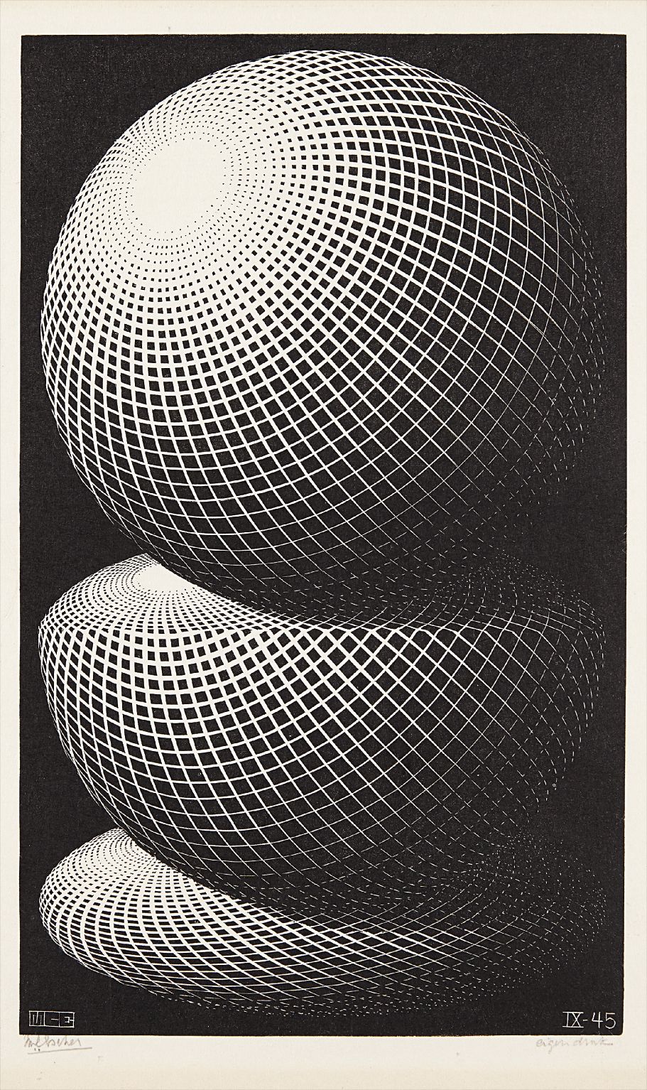 M.C. Escher — Three Spheres I