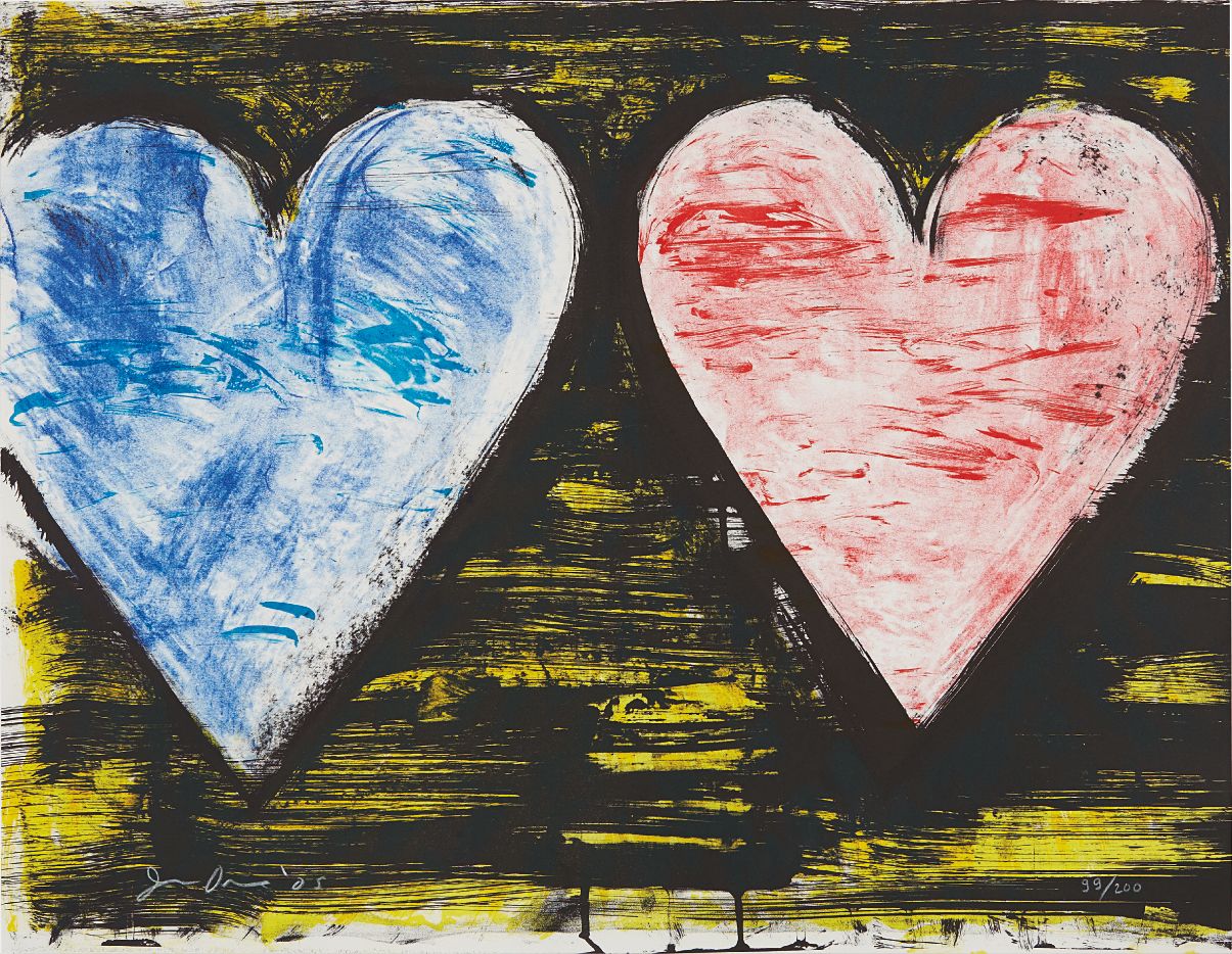 Jim Dine — Two Hearts at Sunset, from 2005 Suite