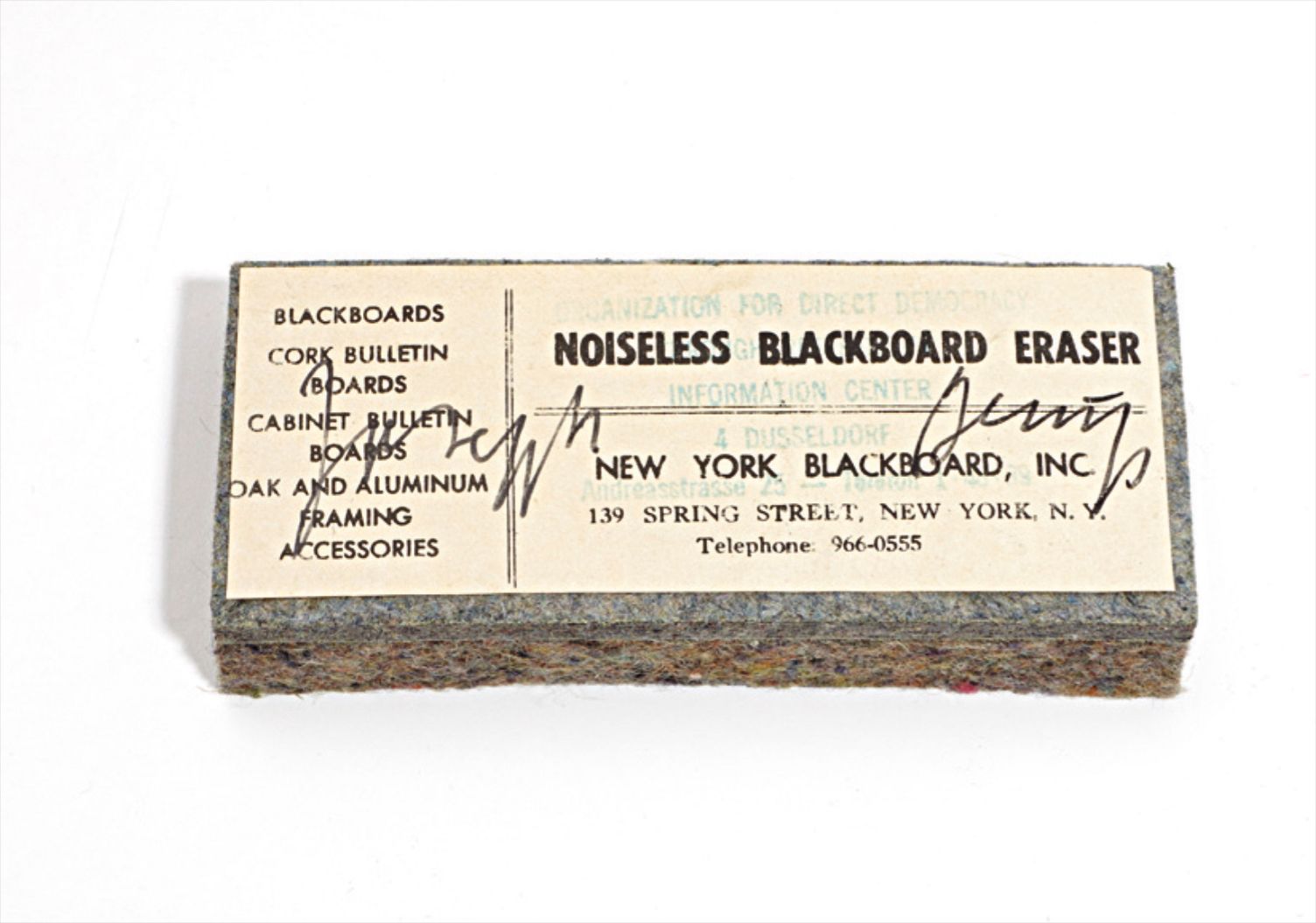 Joseph Beuys — Noiseless Blackboard Eraser