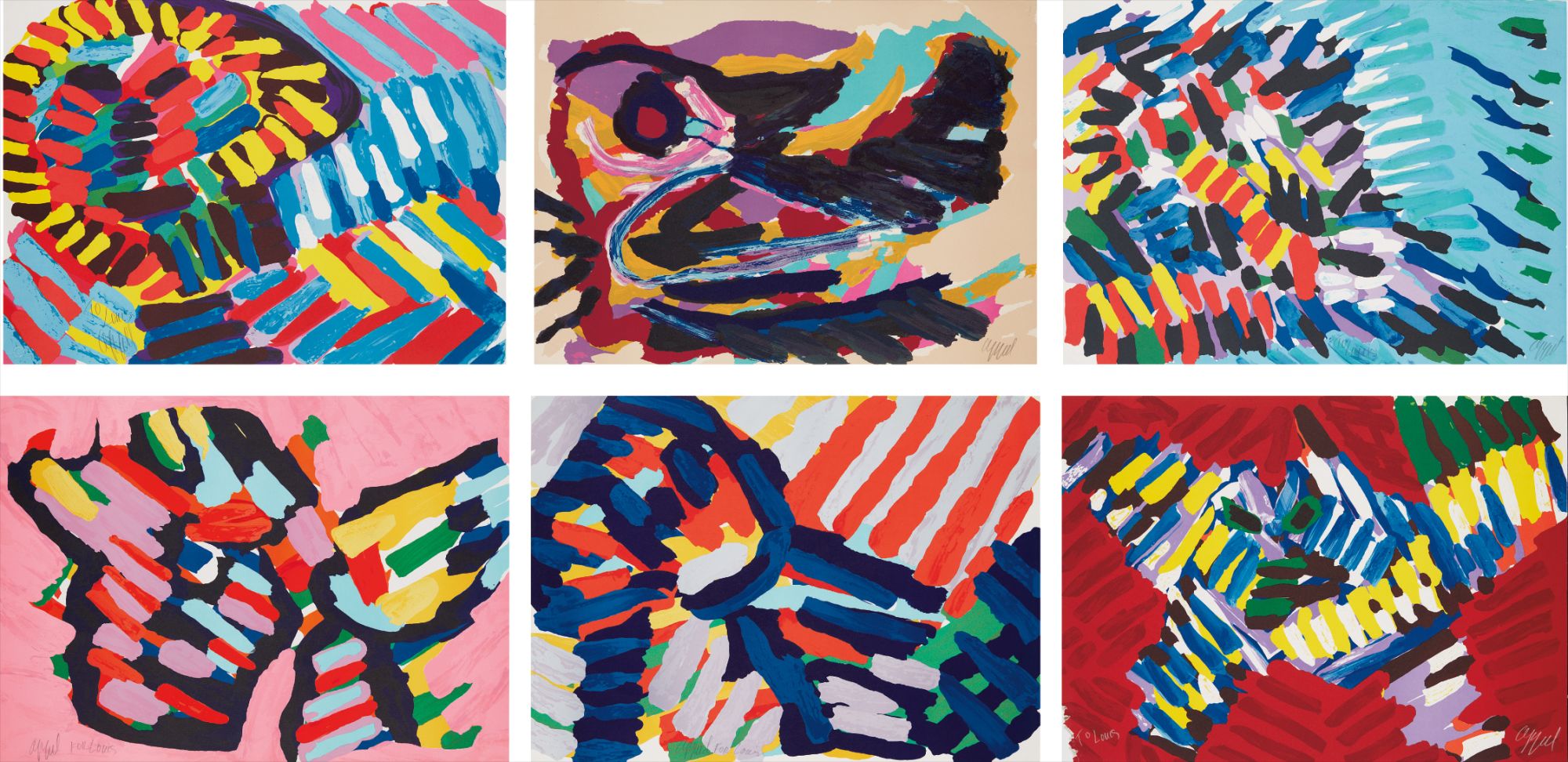 Karel Appel — Six abstract prints