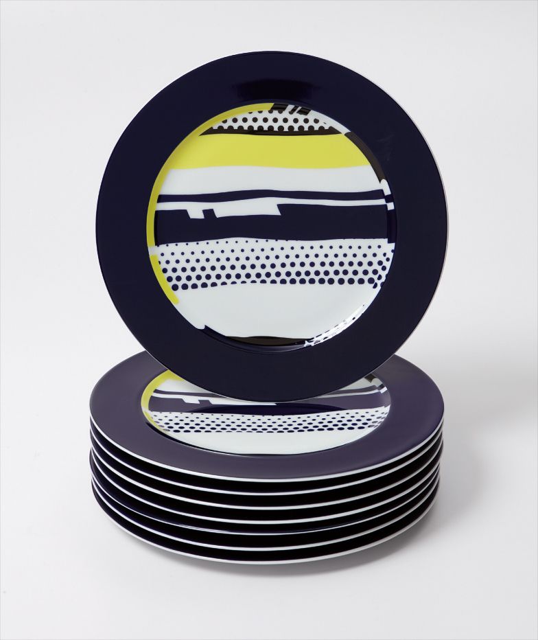 Roy Lichtenstein — Eight abstract service plates