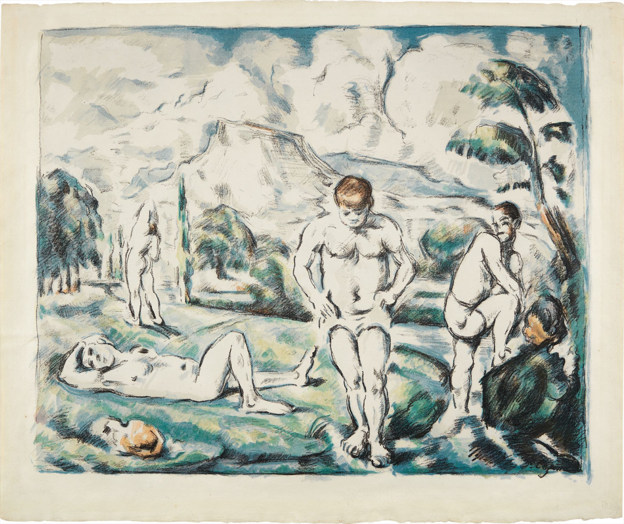 Paul Cézanne — Les baigneurs (grande planche) (The Large Bathers)