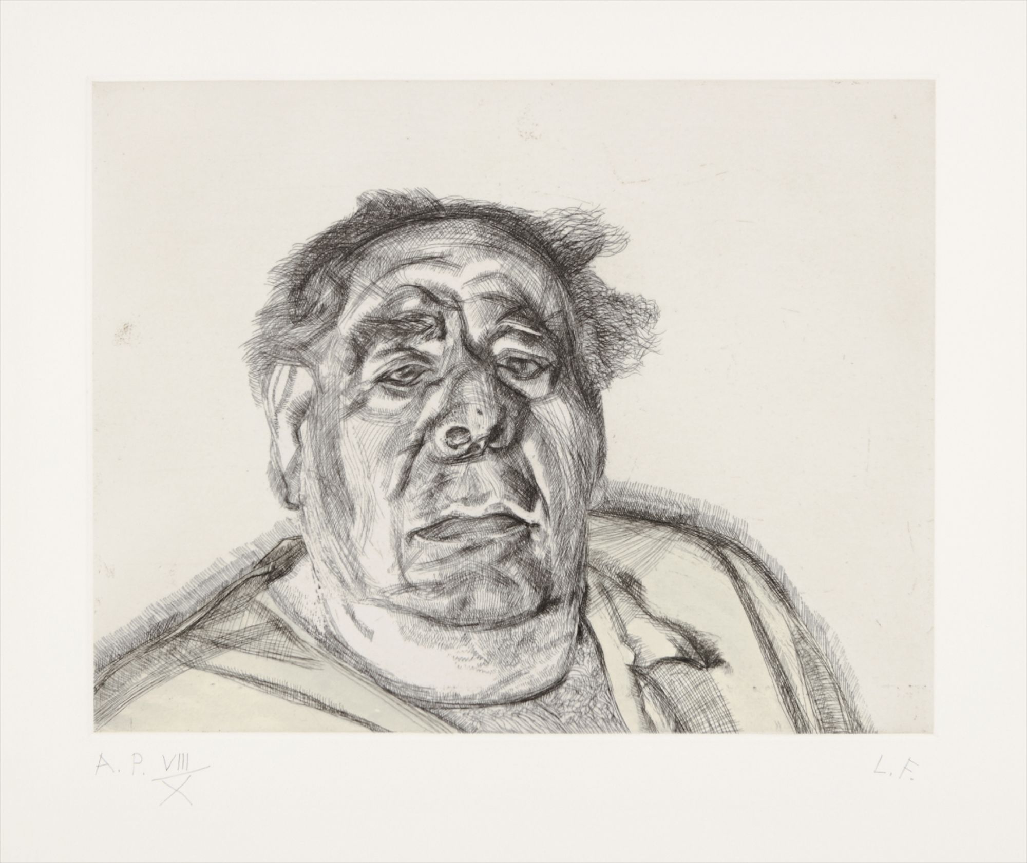 Lucian Freud — Lord Goodman in His Yellow Pyjamas