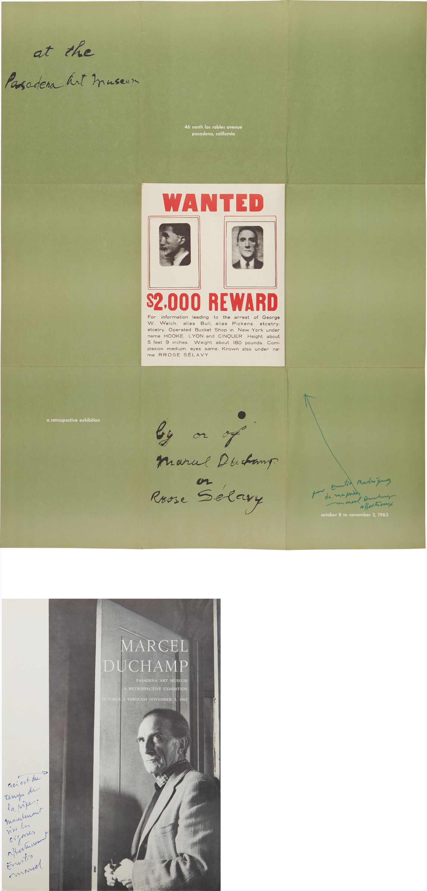Marcel Duchamp — A Poster Within a Poster; and Cover for "Marcel Duchamp: A Retrospective Exhibition"
