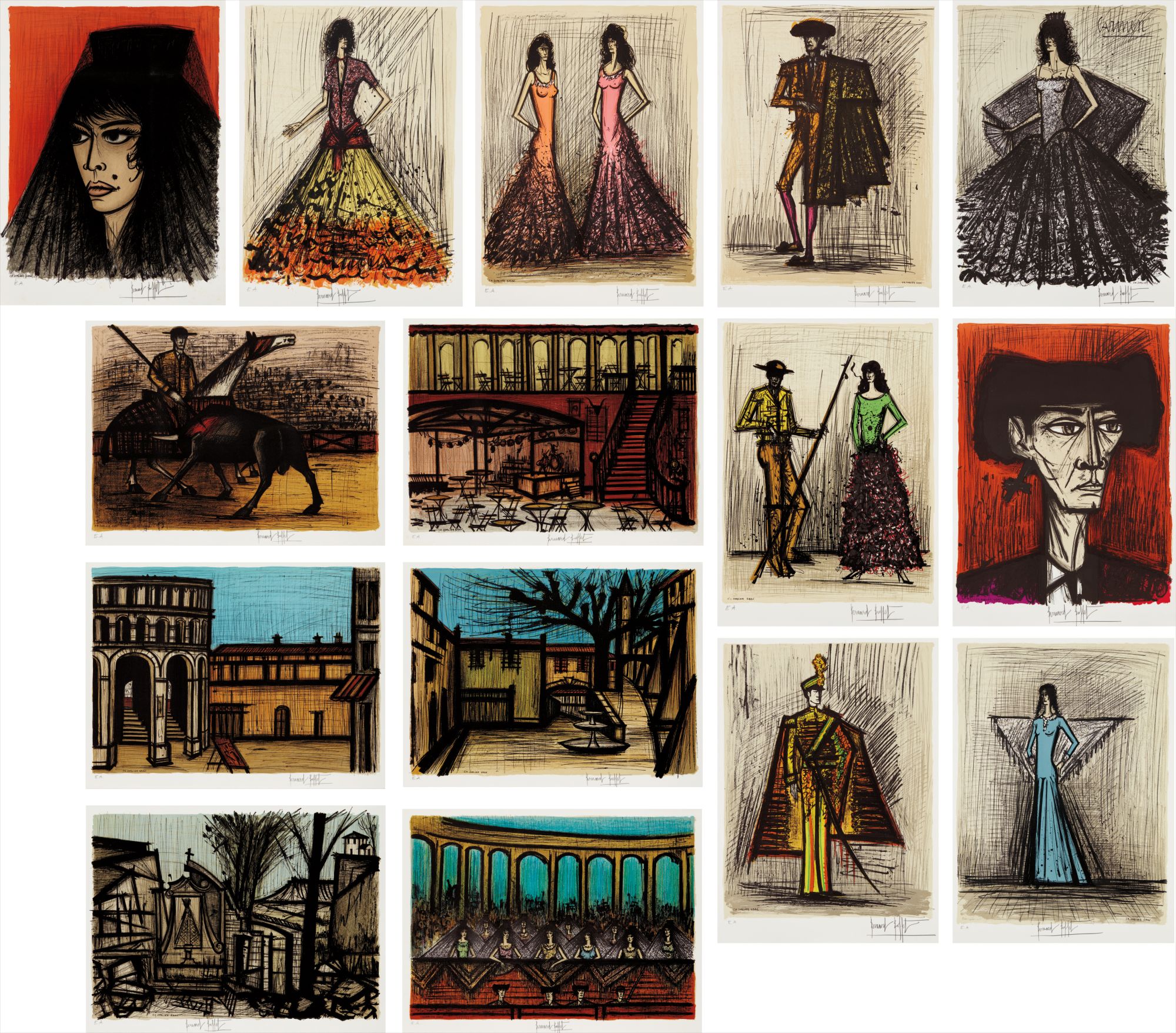 Bernard Buffet — Carmen, Decors et Costumes (Carmen, Decorations and Costumes), by Charles Sorlier